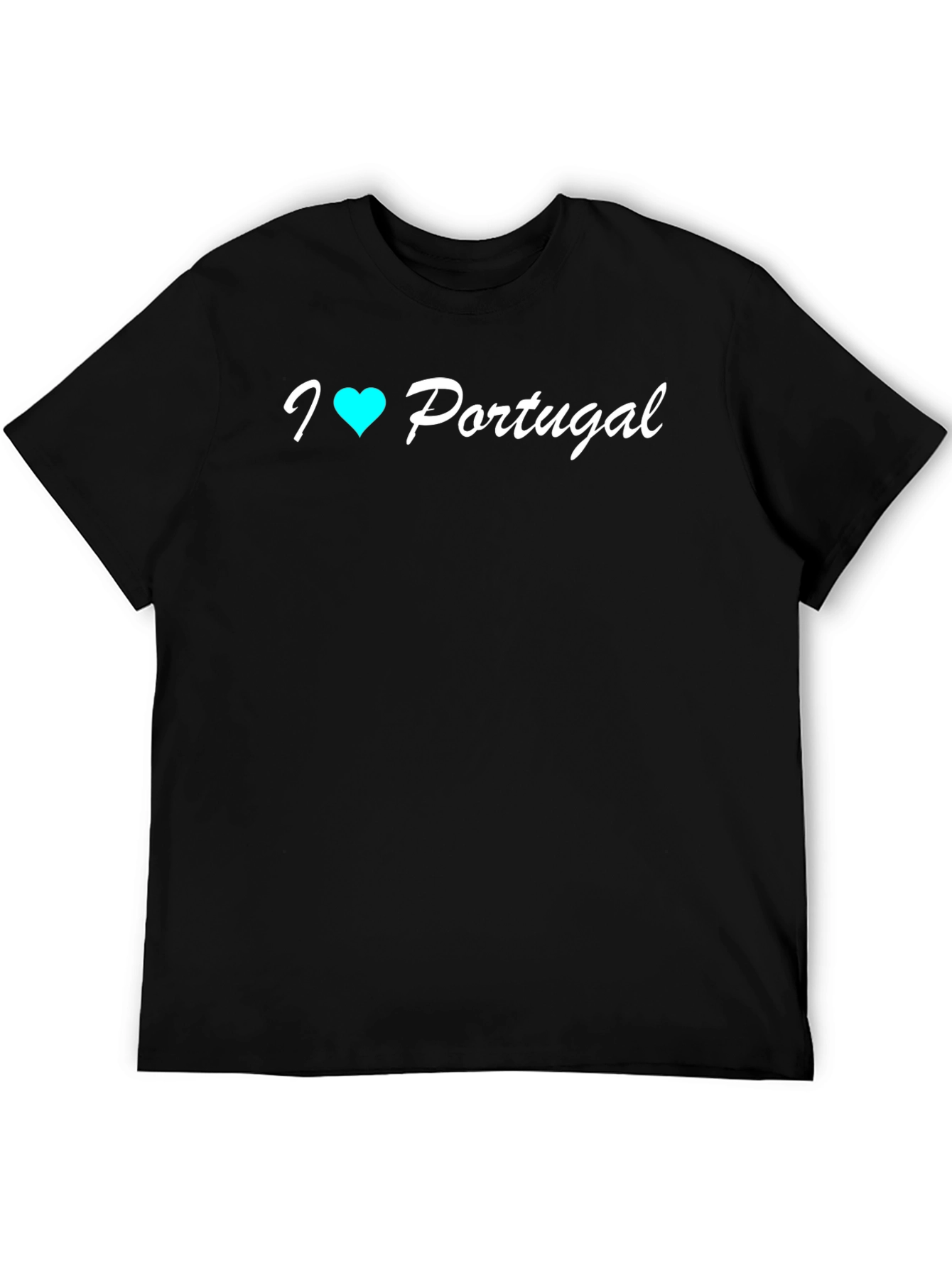 I Heart Portugal T-Shirt - Black Cotton Tee
