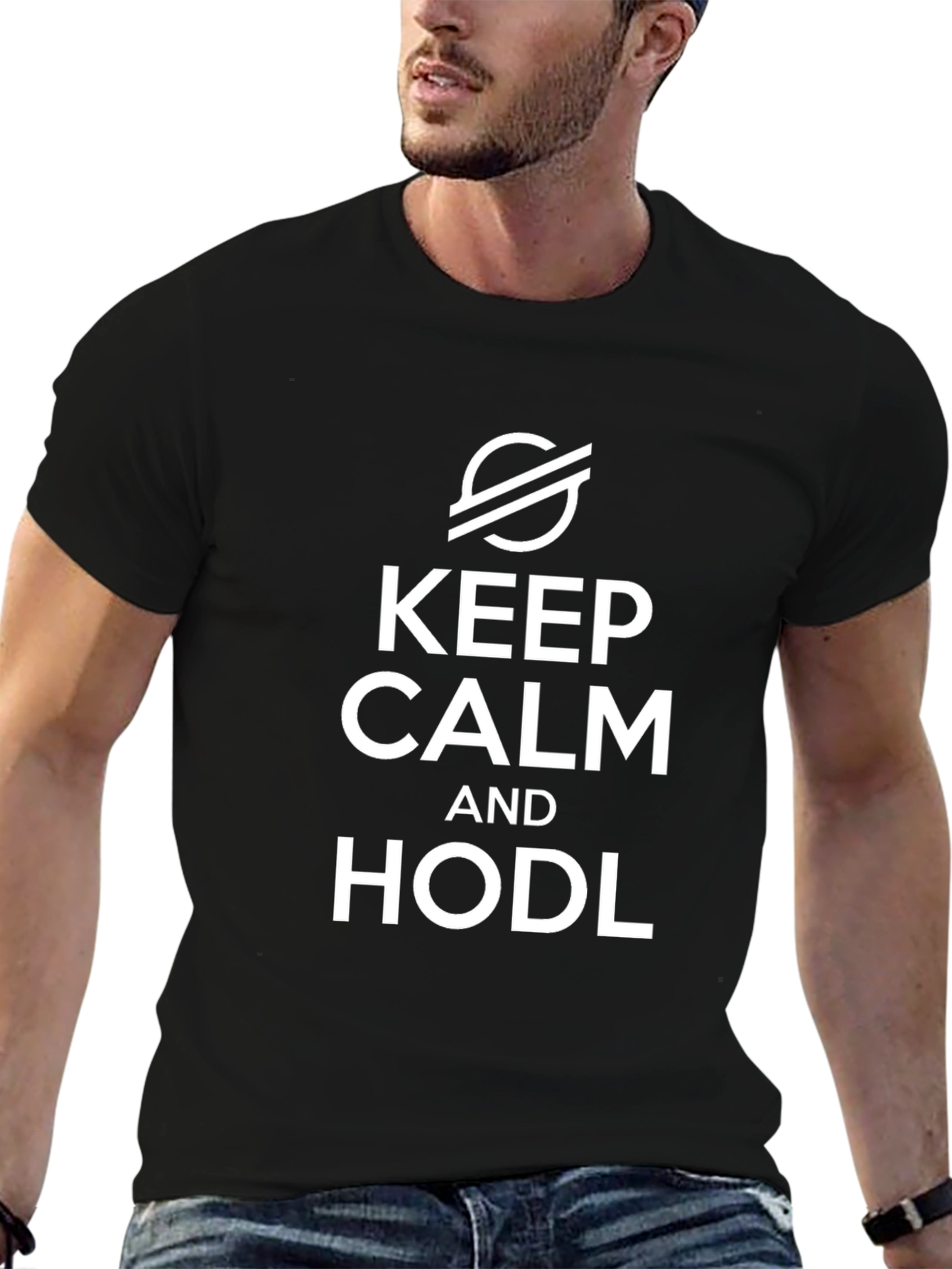 Keep Calm & HODL Black T-Shirt Crypto Fan Apparel