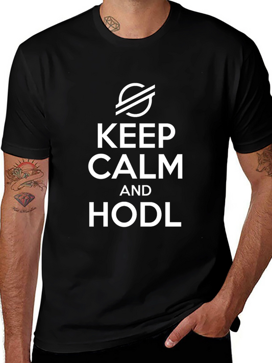Keep Calm & HODL Black T-Shirt Crypto Fan Apparel