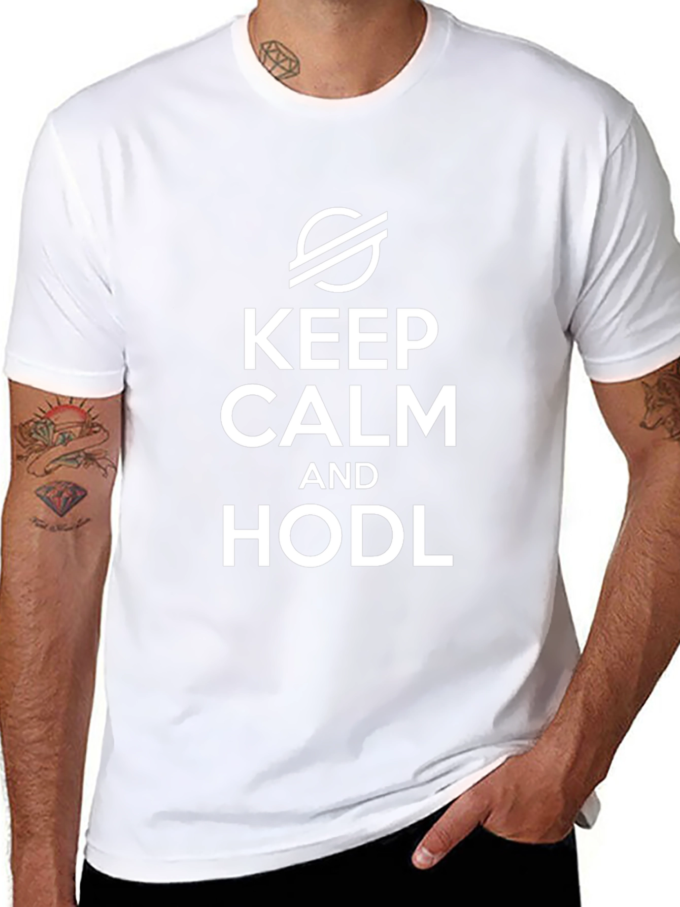 Keep Calm & HODL Black T-Shirt Crypto Fan Apparel