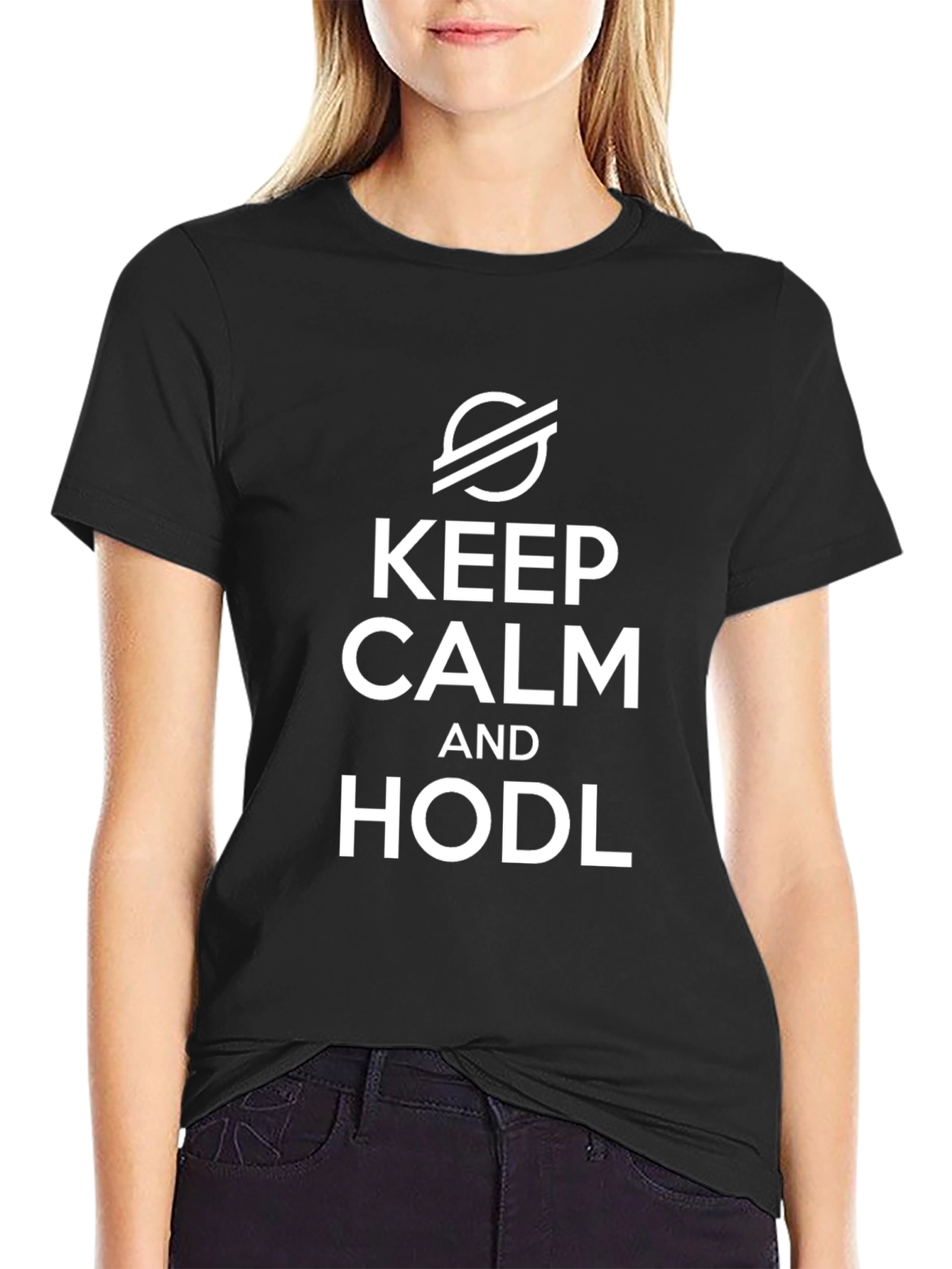 Keep Calm & HODL Black T-Shirt Crypto Fan Apparel
