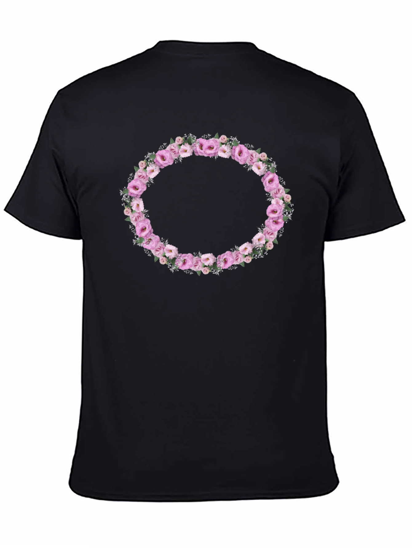 Floral Wreath Graphic Tee - Black
