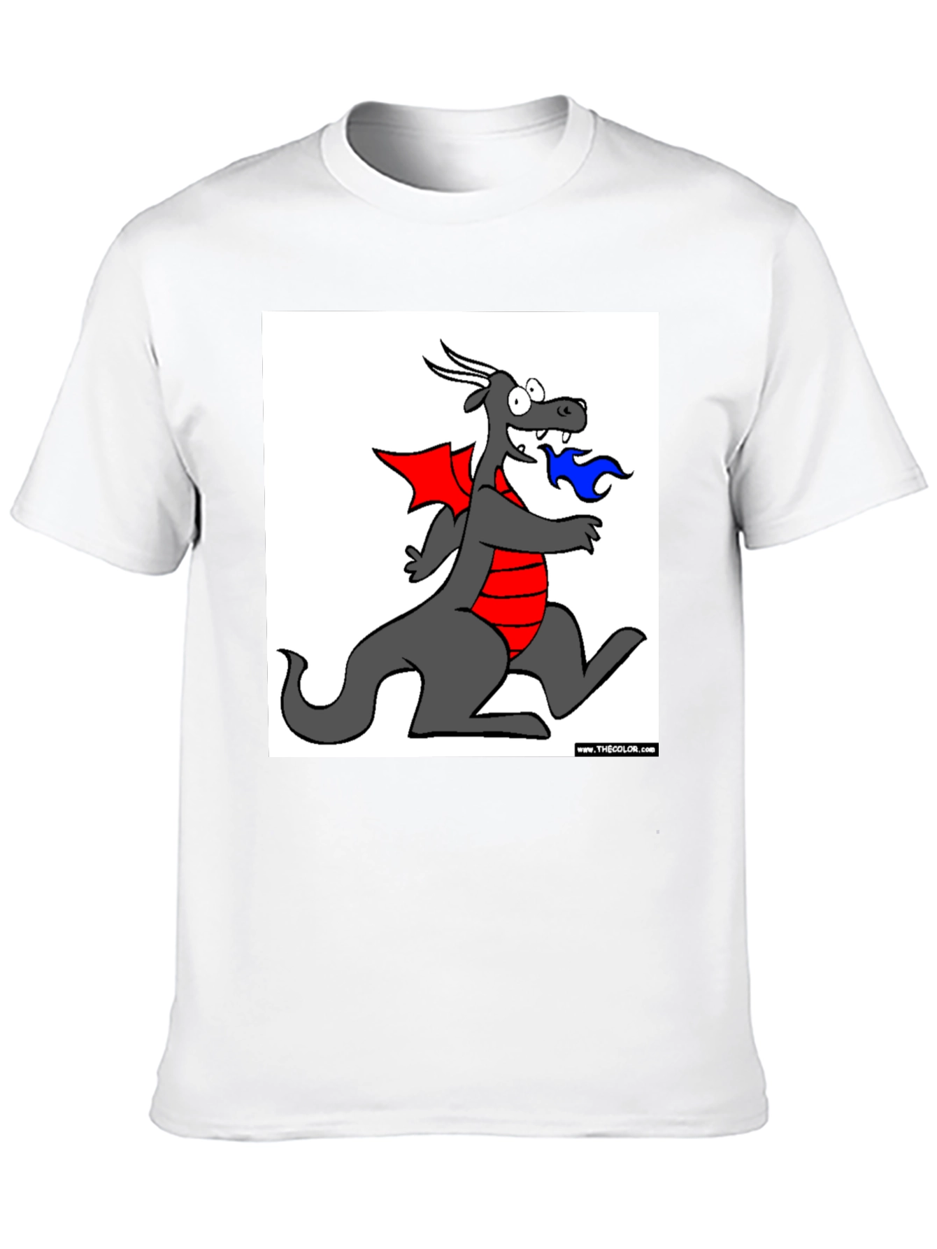 Cartoon Dragon Graphic Tee - Mens Black T-Shirt