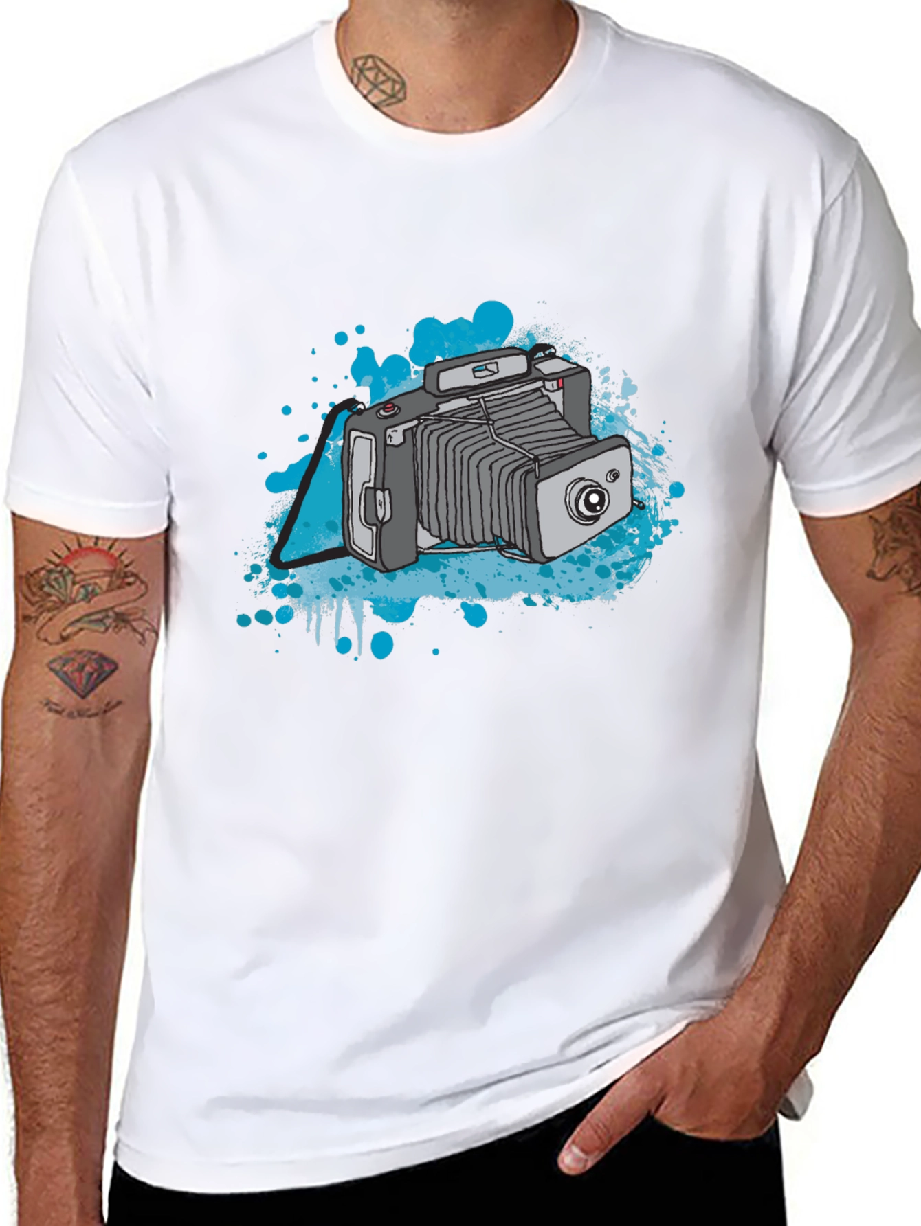 Retro Camera T-Shirt - Black Cotton Tee