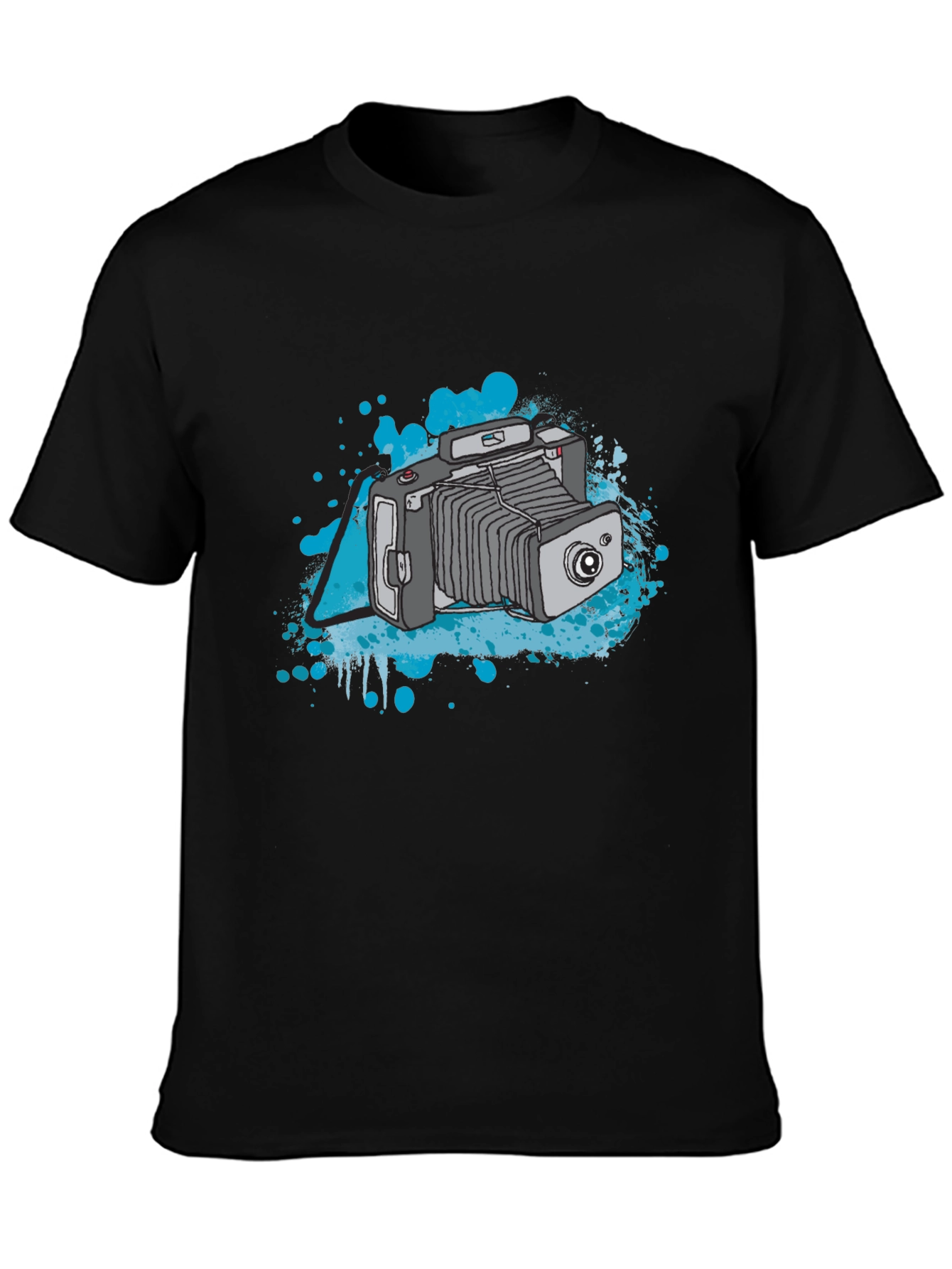 Retro Camera T-Shirt - Black Cotton Tee