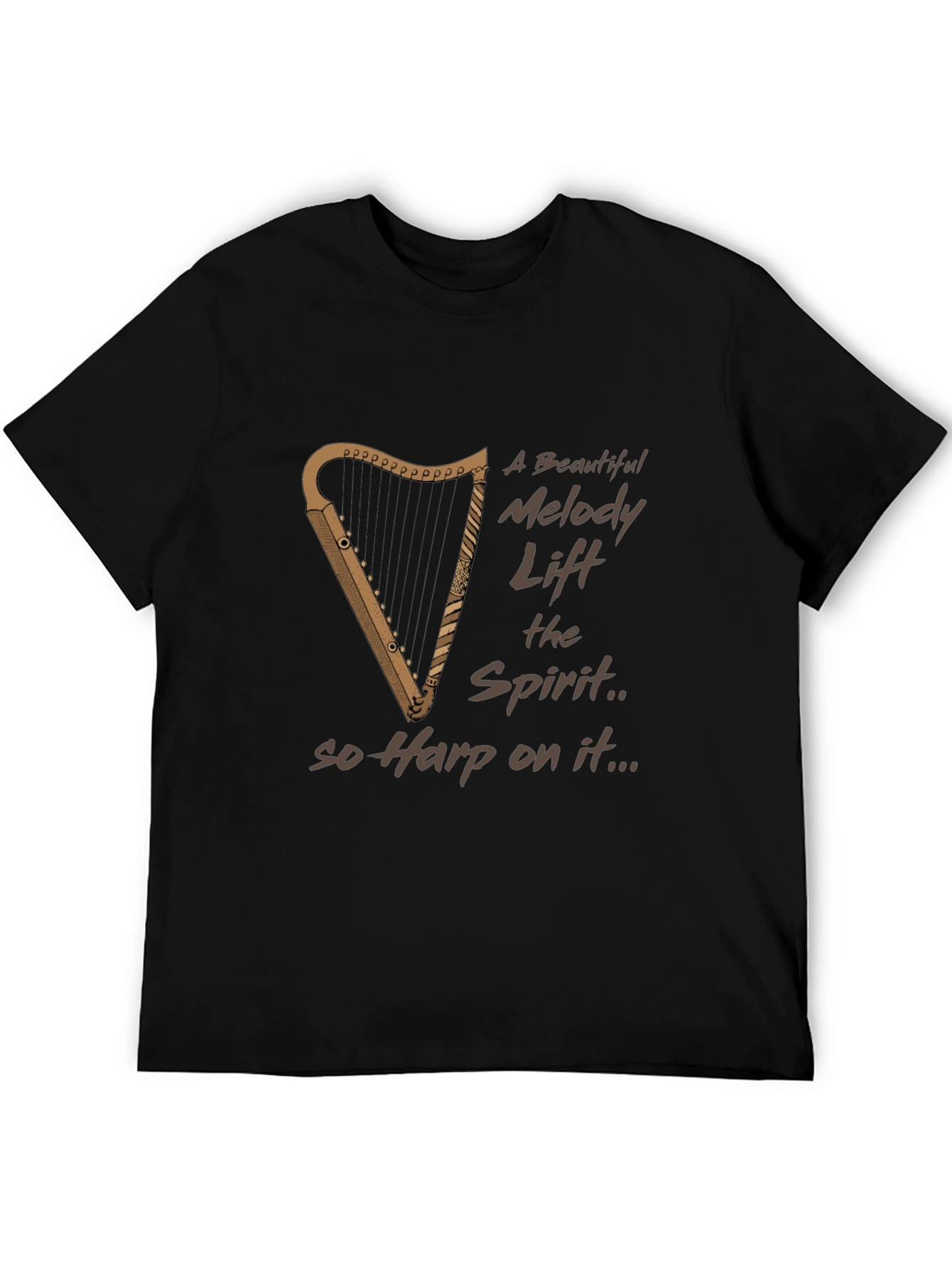 Musical Harp Graphic Tee - Uplifting & Unique