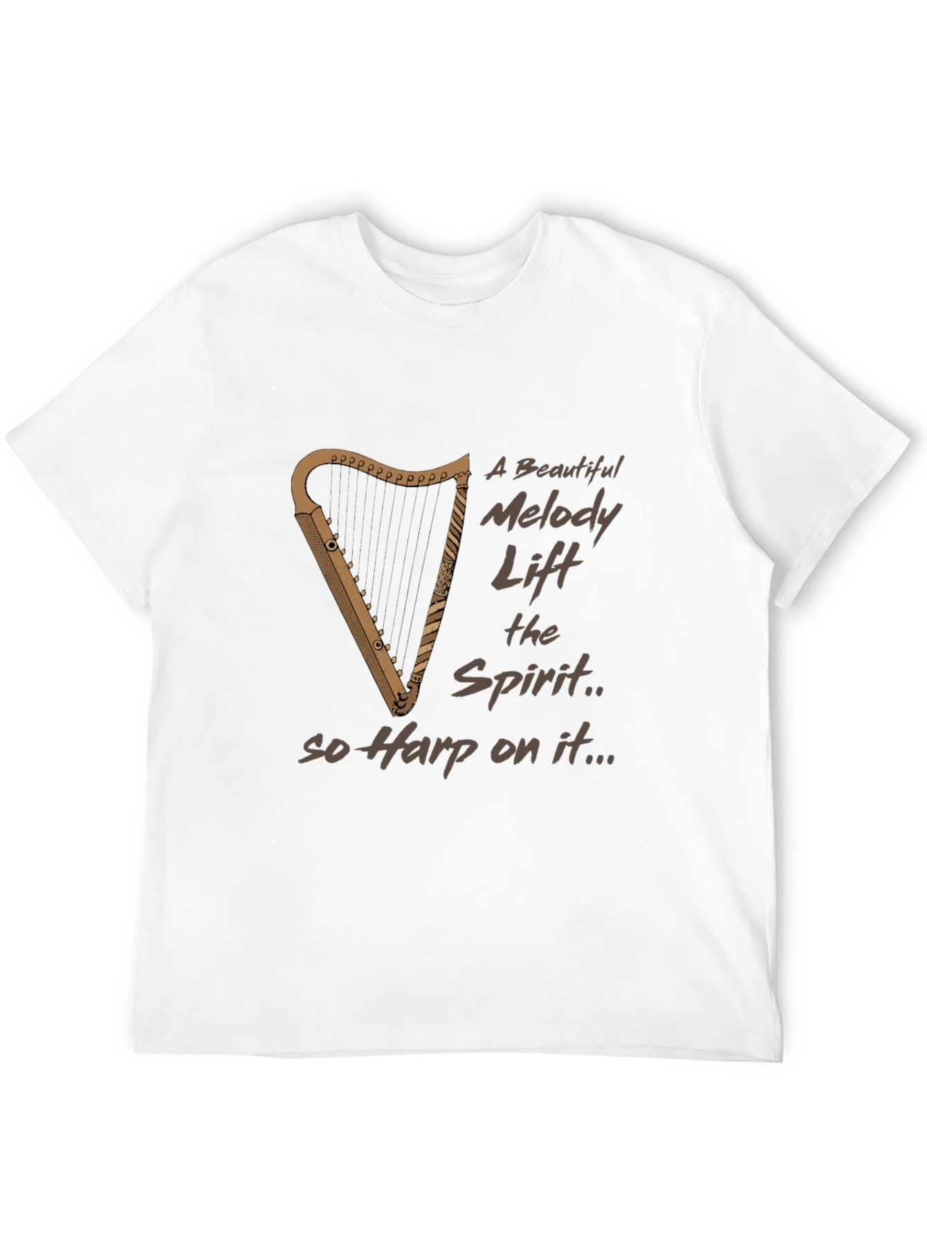 Musical Harp Graphic Tee - Uplifting & Unique