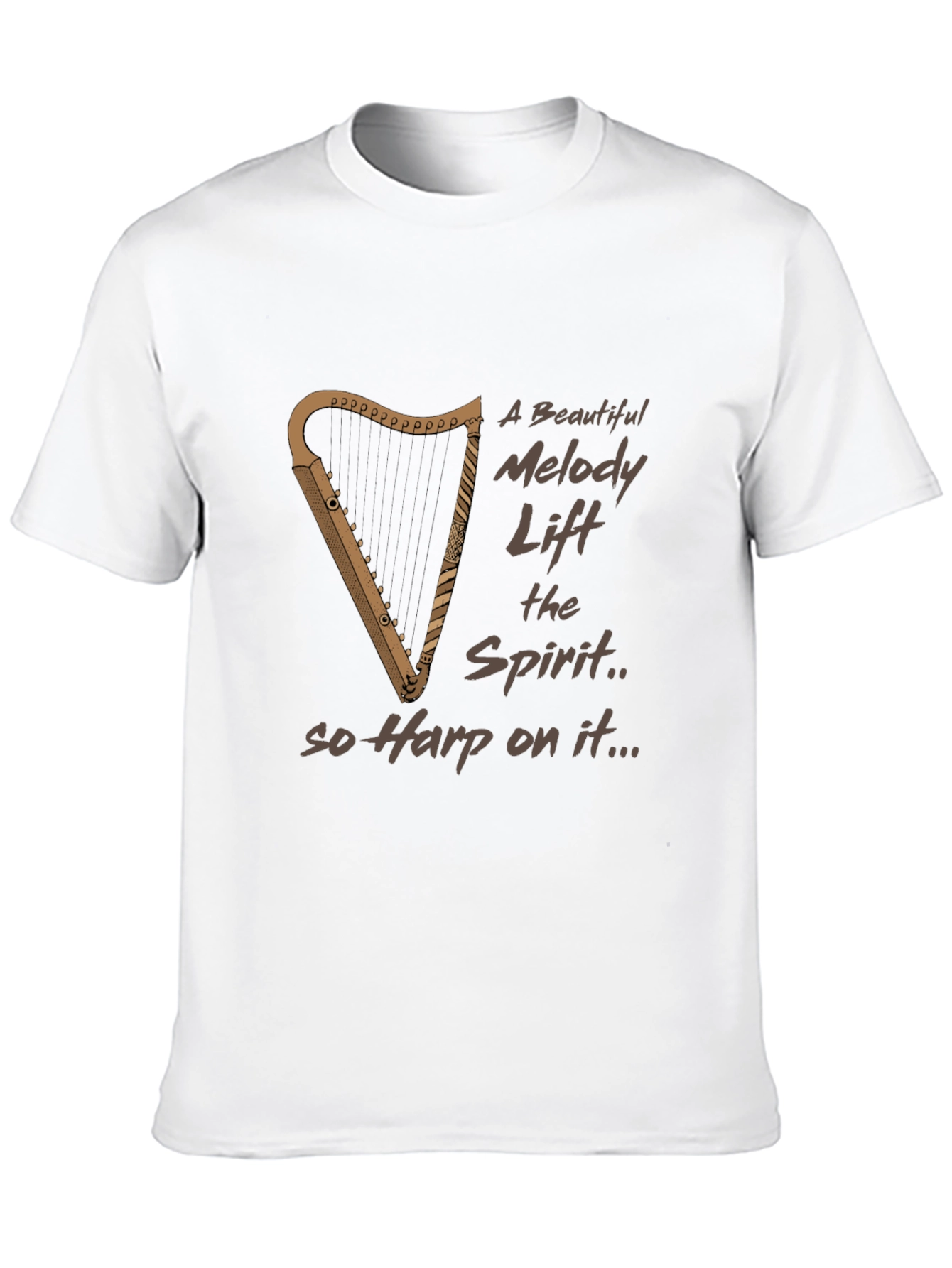 Musical Harp Graphic Tee - Uplifting & Unique