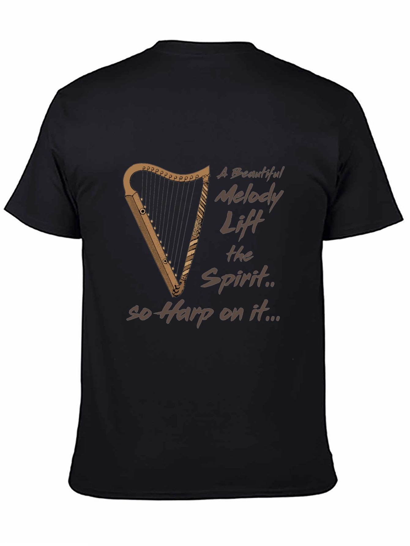 Musical Harp Graphic Tee - Uplifting & Unique