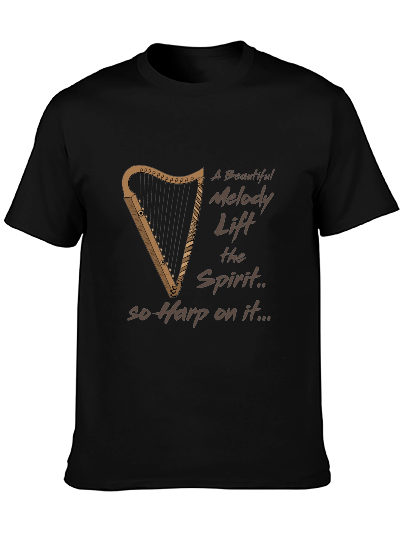 Musical Harp Graphic Tee - Uplifting & Unique