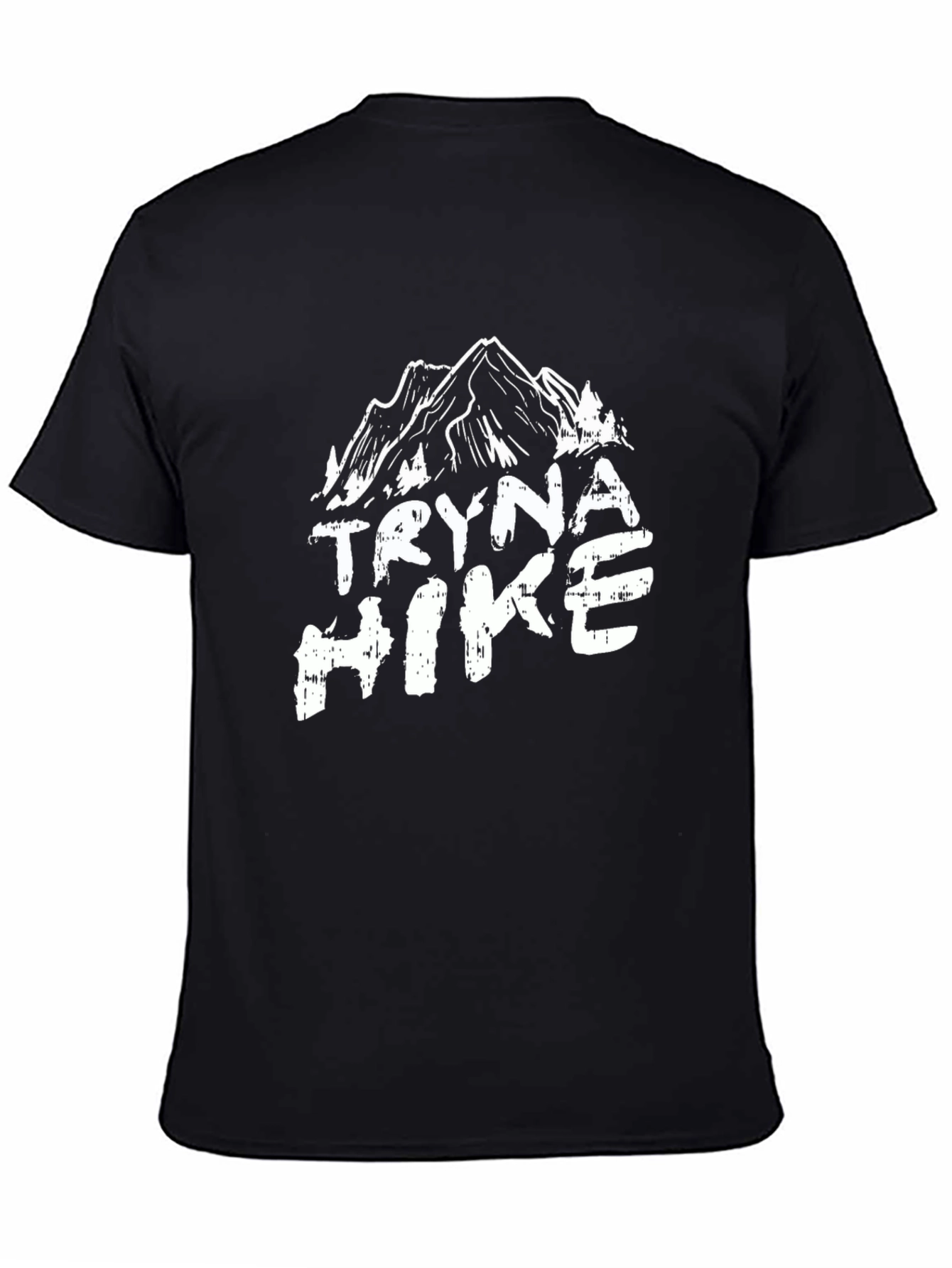 Tryna Hike Mountain Graphic Tee - Black