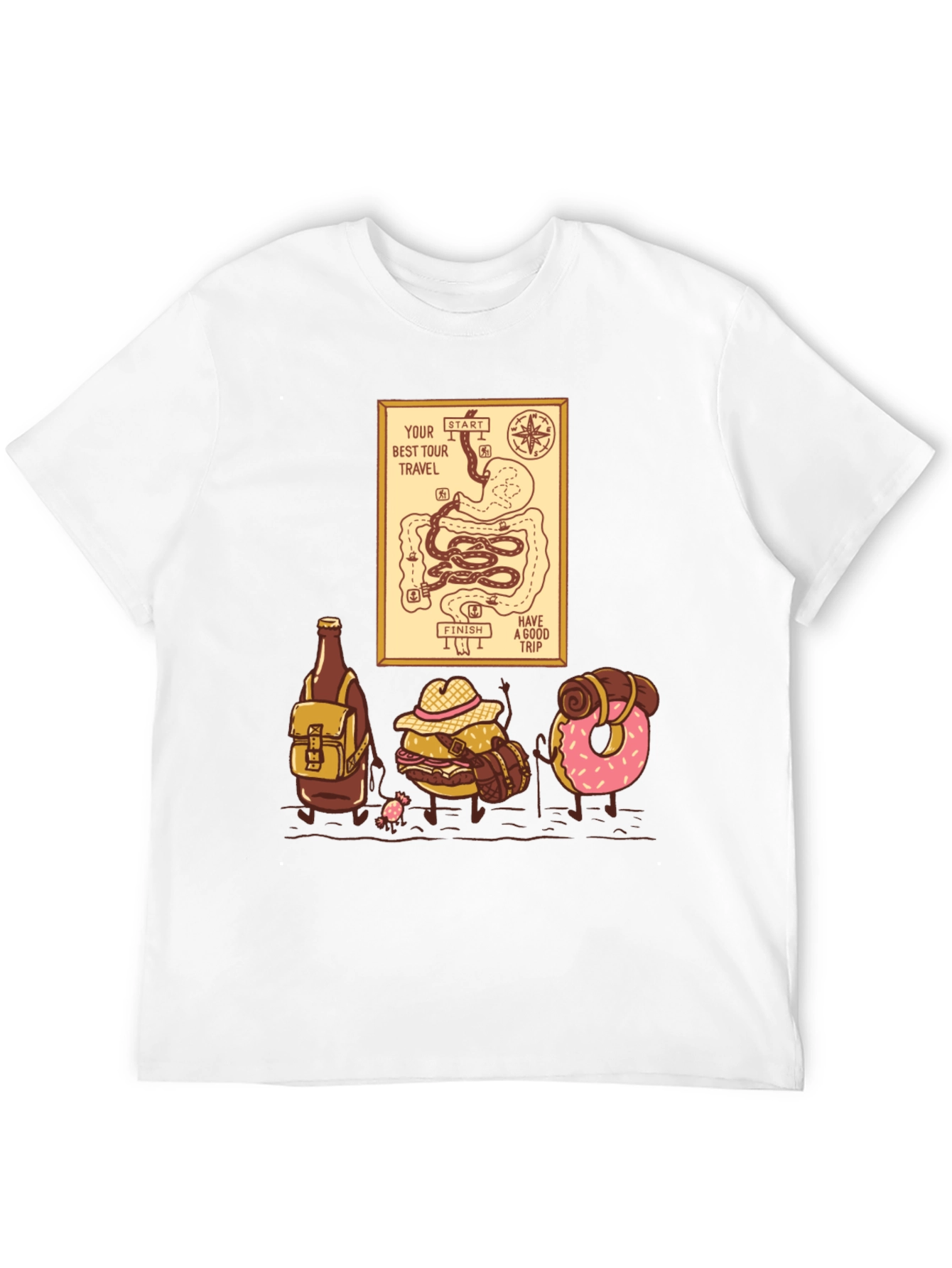 Gastro Travel Adventure T-Shirt Funny Foodie Tee