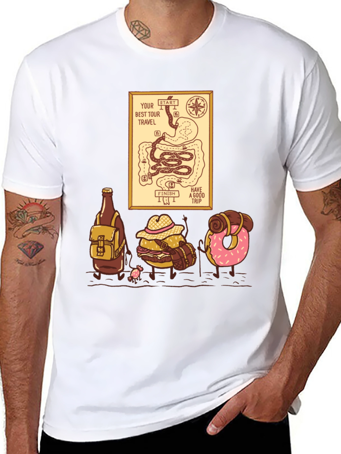 Gastro Travel Adventure T-Shirt Funny Foodie Tee