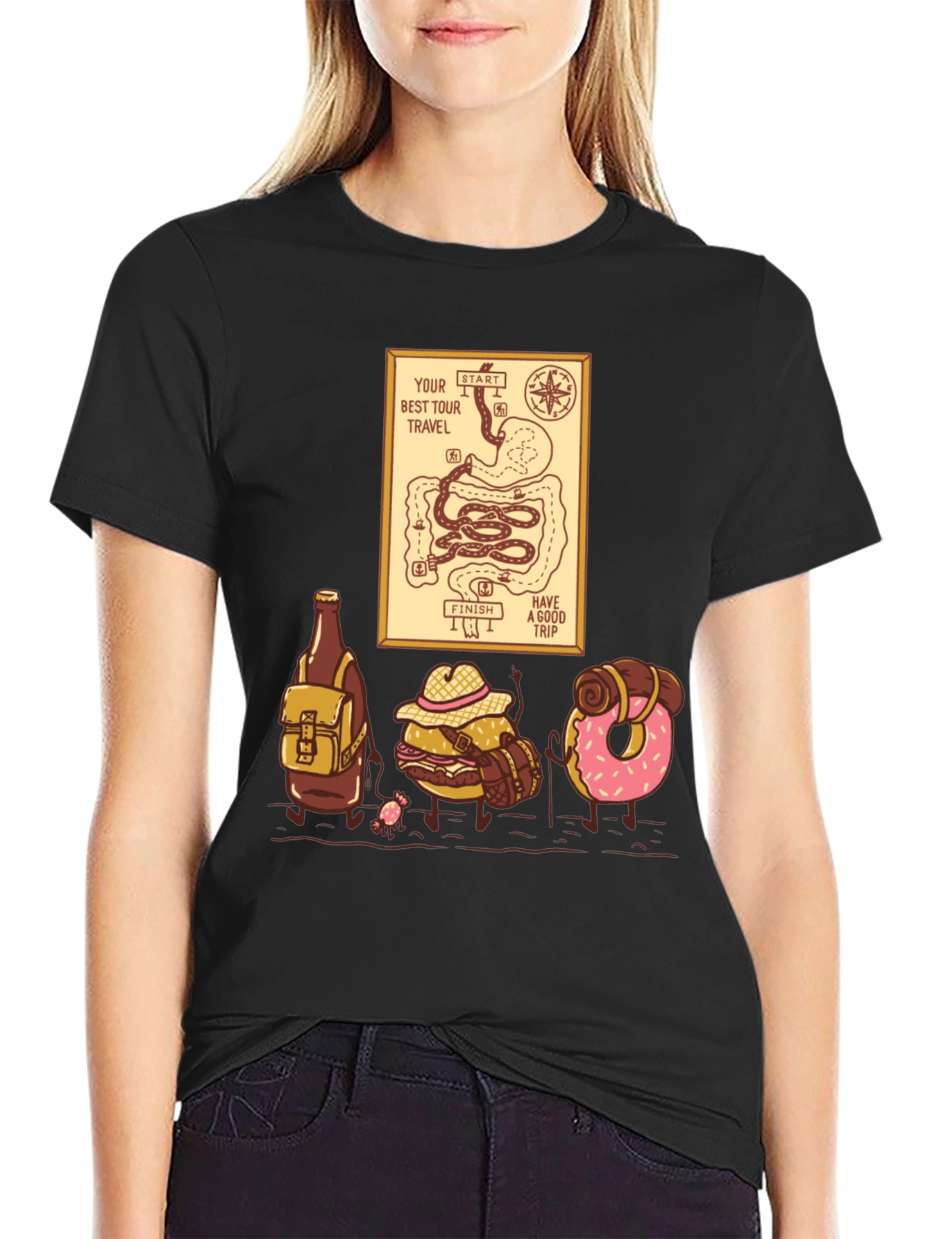 Gastro Travel Adventure T-Shirt Funny Foodie Tee