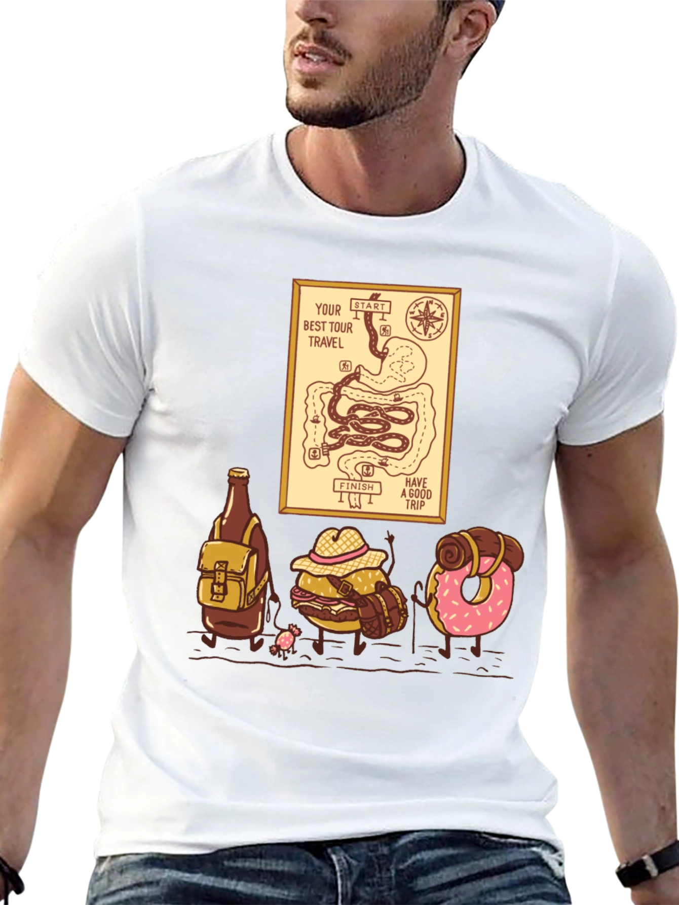 Gastro Travel Adventure T-Shirt Funny Foodie Tee