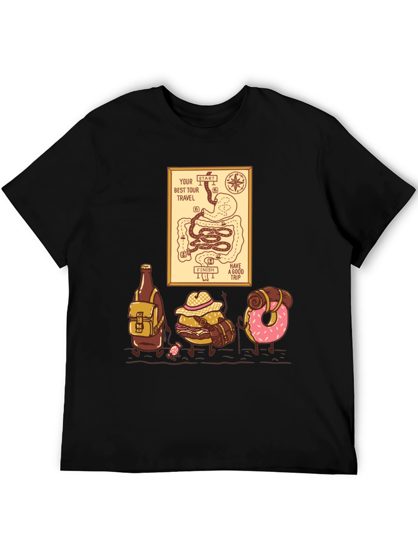 Gastro Travel Adventure T-Shirt Funny Foodie Tee