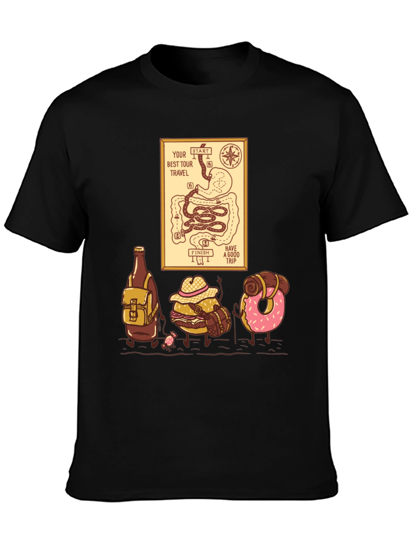 Gastro Travel Adventure T-Shirt Funny Foodie Tee
