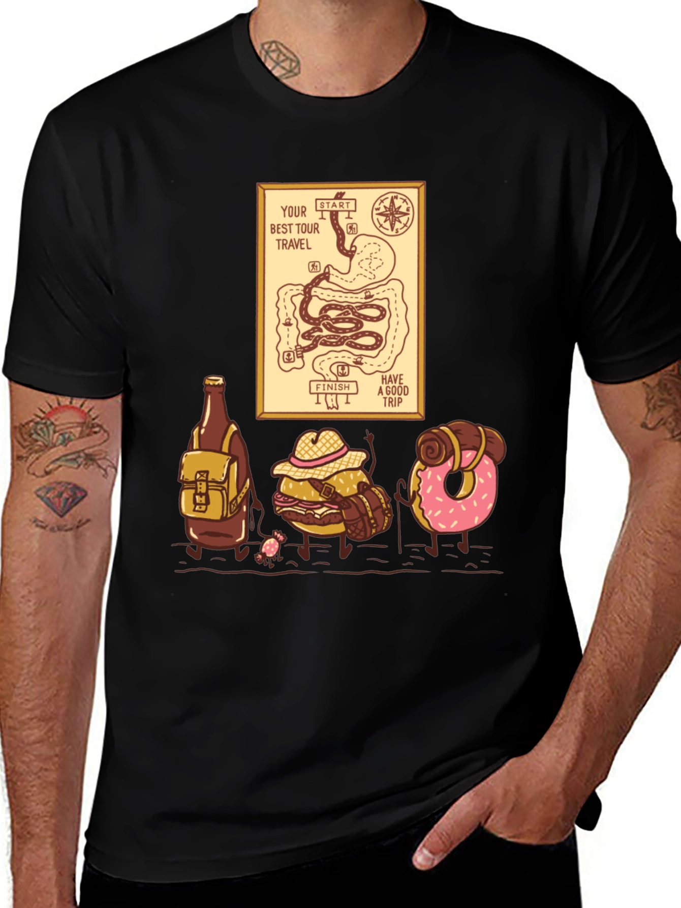 Gastro Travel Adventure T-Shirt Funny Foodie Tee
