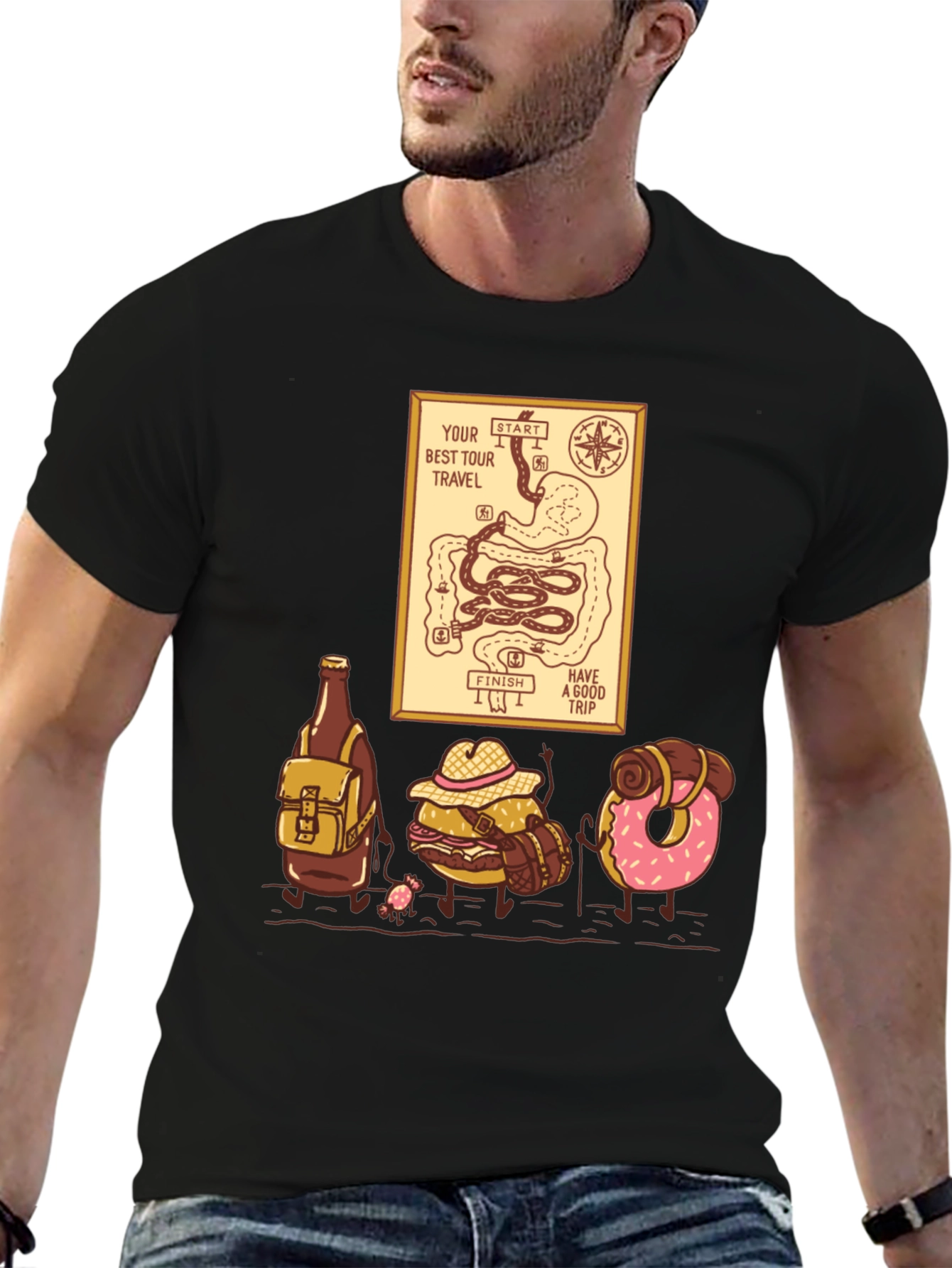 Gastro Travel Adventure T-Shirt Funny Foodie Tee