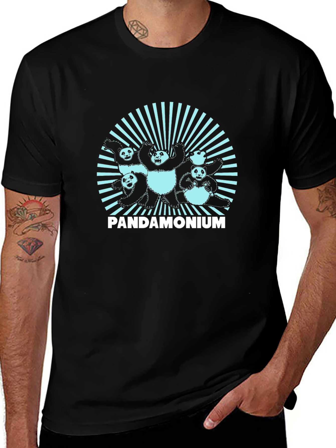 Pandamonium Graphic Tee - Cool Panda Design