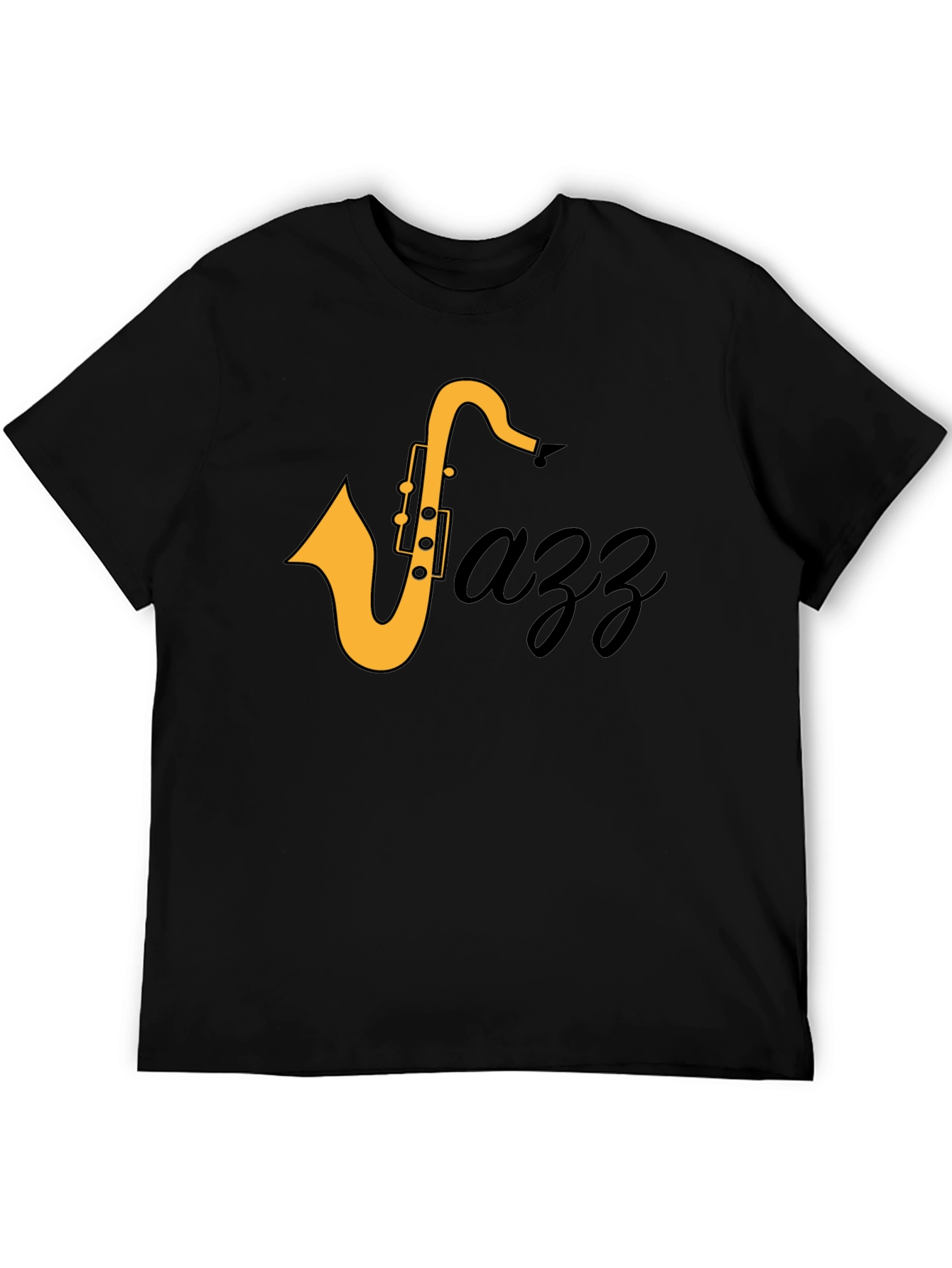Jazz Saxophone Graphic T-Shirt - Black