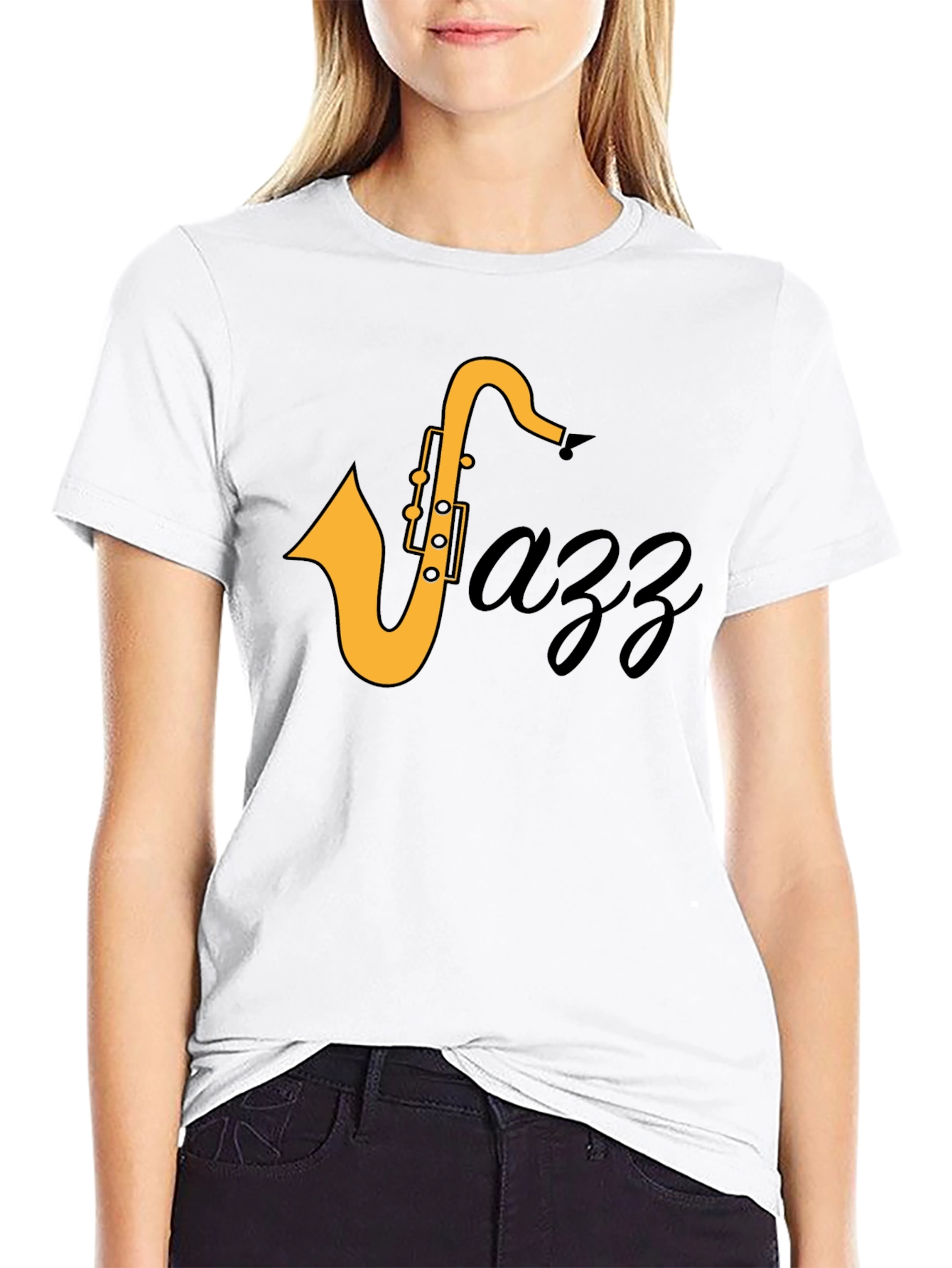 Jazz Saxophone Graphic T-Shirt - Black