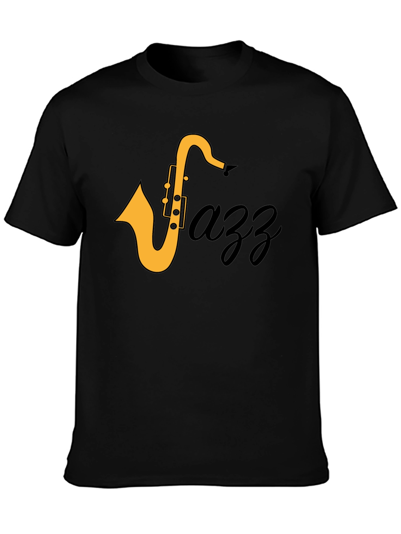 Jazz Saxophone Graphic T-Shirt - Black