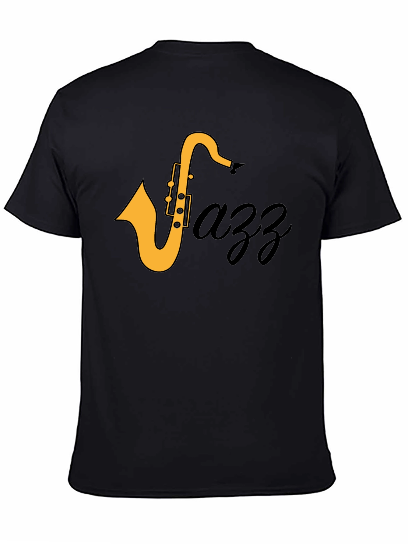 Jazz Saxophone Graphic T-Shirt - Black