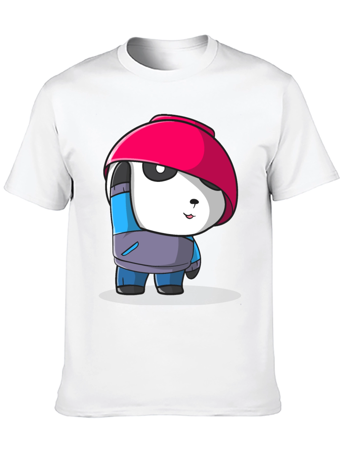 Cartoon Panda Graphic Tee - Stylish Black T-Shirt