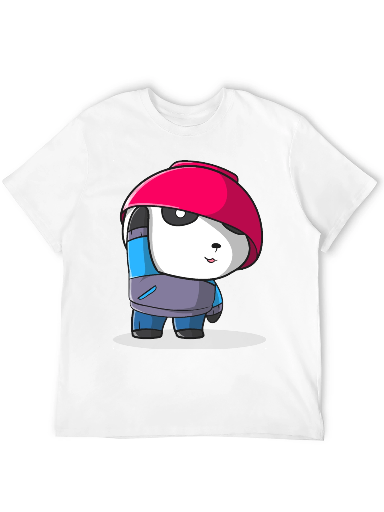 Cartoon Panda Graphic Tee - Stylish Black T-Shirt