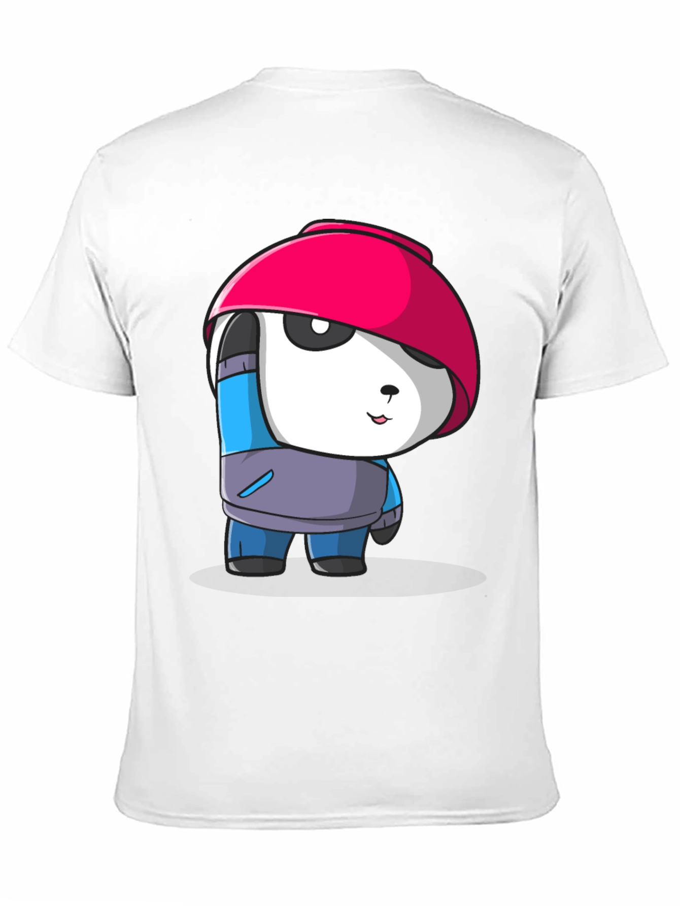 Cartoon Panda Graphic Tee - Stylish Black T-Shirt