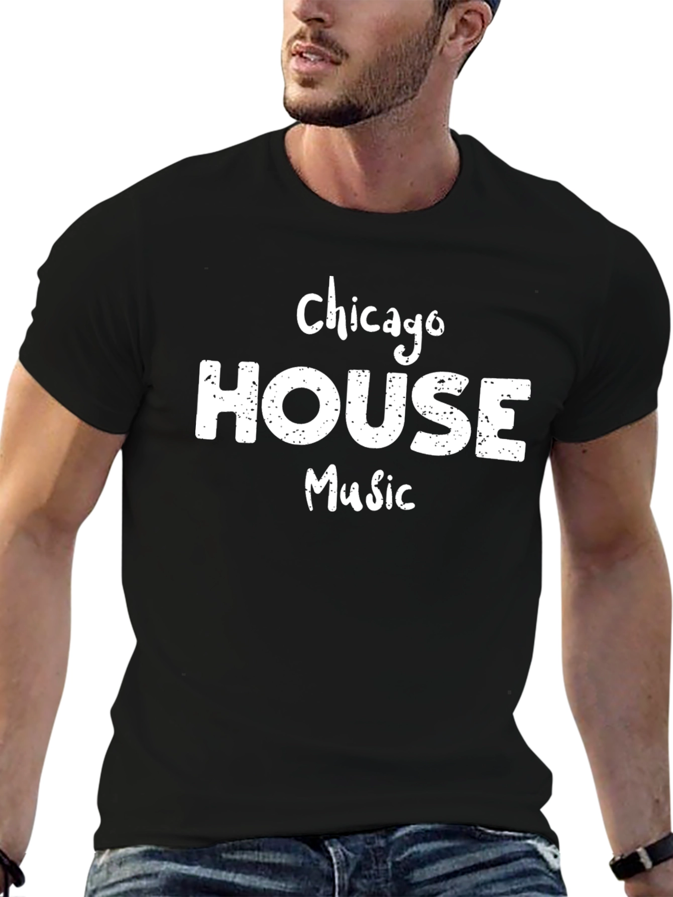 Chicago House Music Graphic T-Shirt - Black