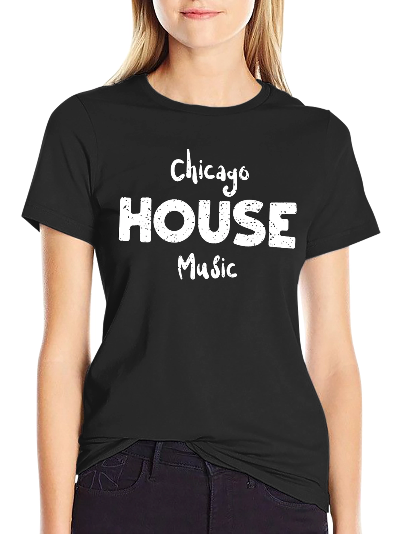 Chicago House Music Graphic T-Shirt - Black