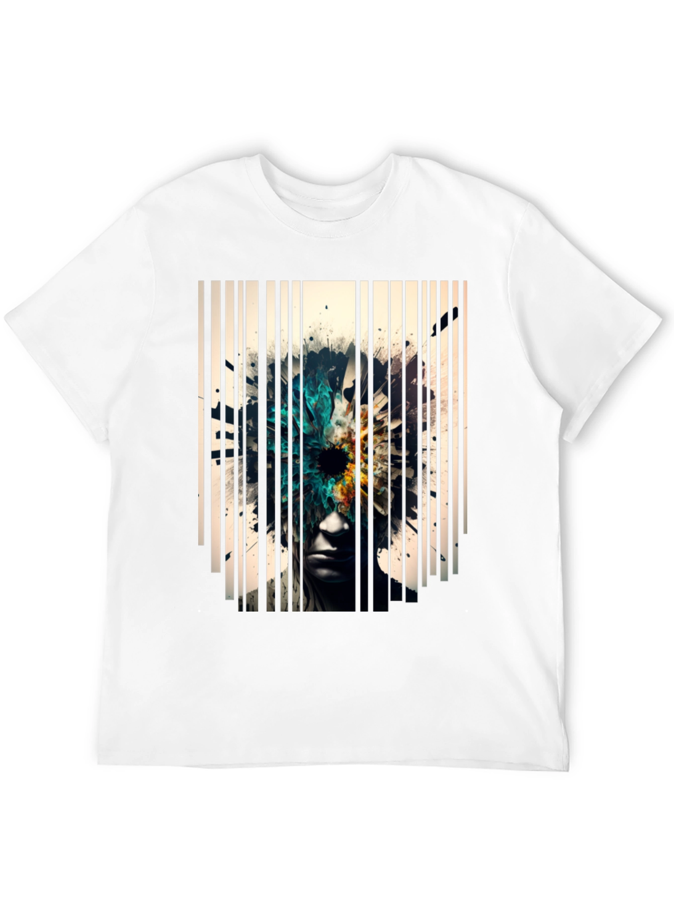 Abstract Graphic Tee - Stylish Black Cotton Shirt