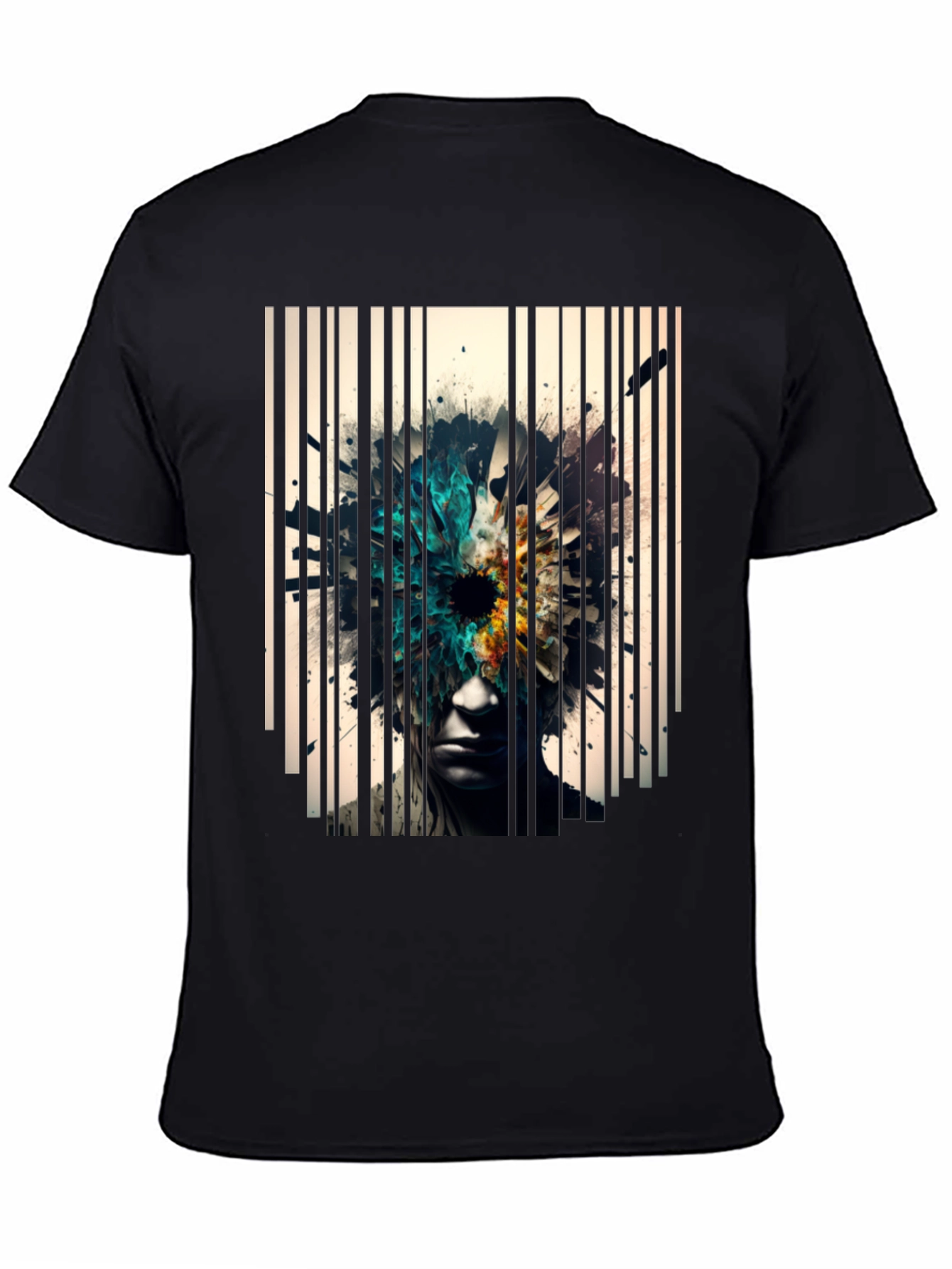Abstract Graphic Tee - Stylish Black Cotton Shirt