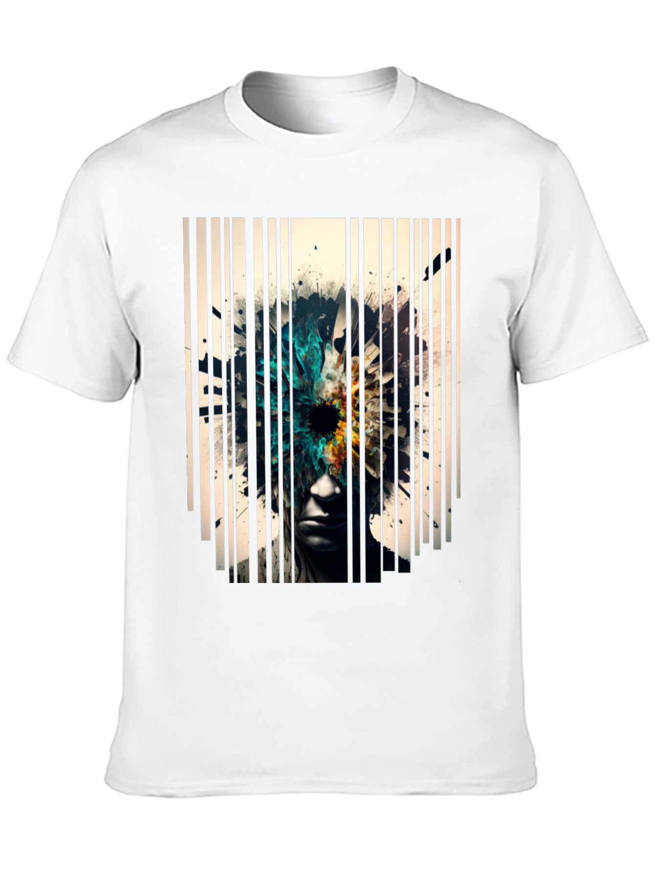 Abstract Graphic Tee - Stylish Black Cotton Shirt
