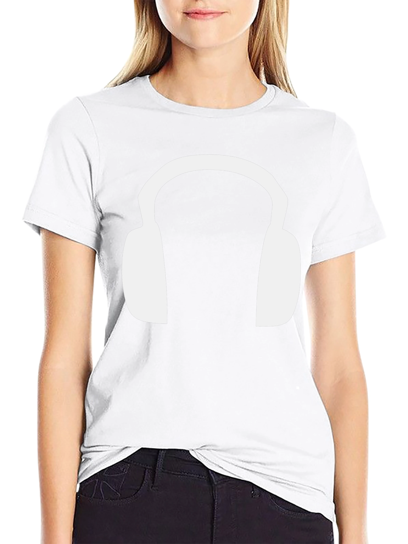 Headphone Graphic Tee - Black Cotton T-Shirt
