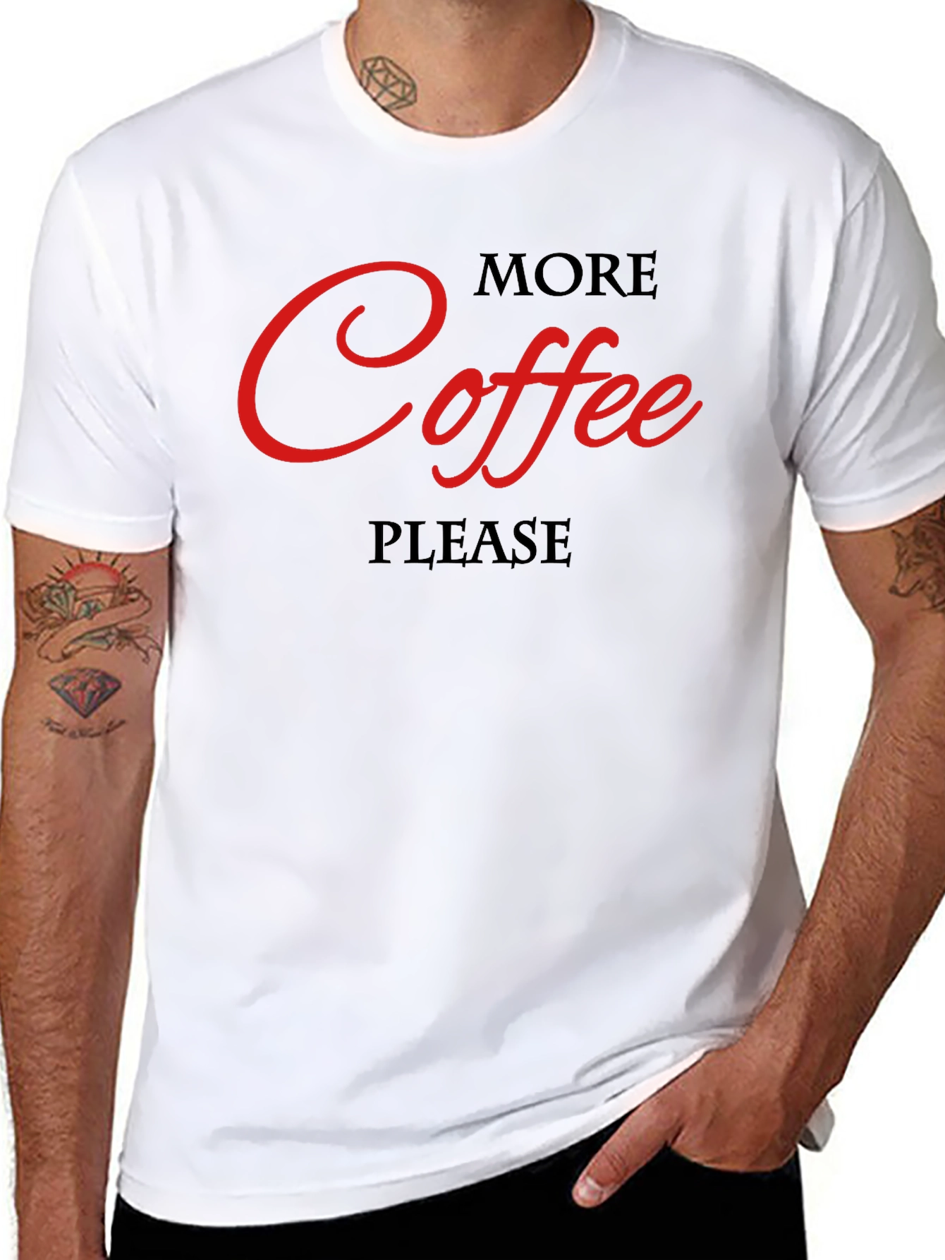 More Coffee Please Black T-Shirt - Graphic Tee