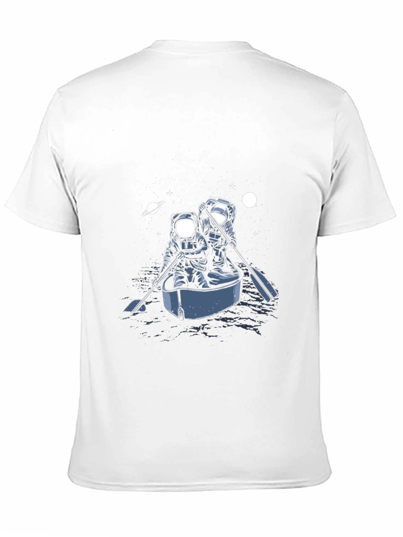 Astronaut Rowboat Graphic Tee - Space Adventure Shirt