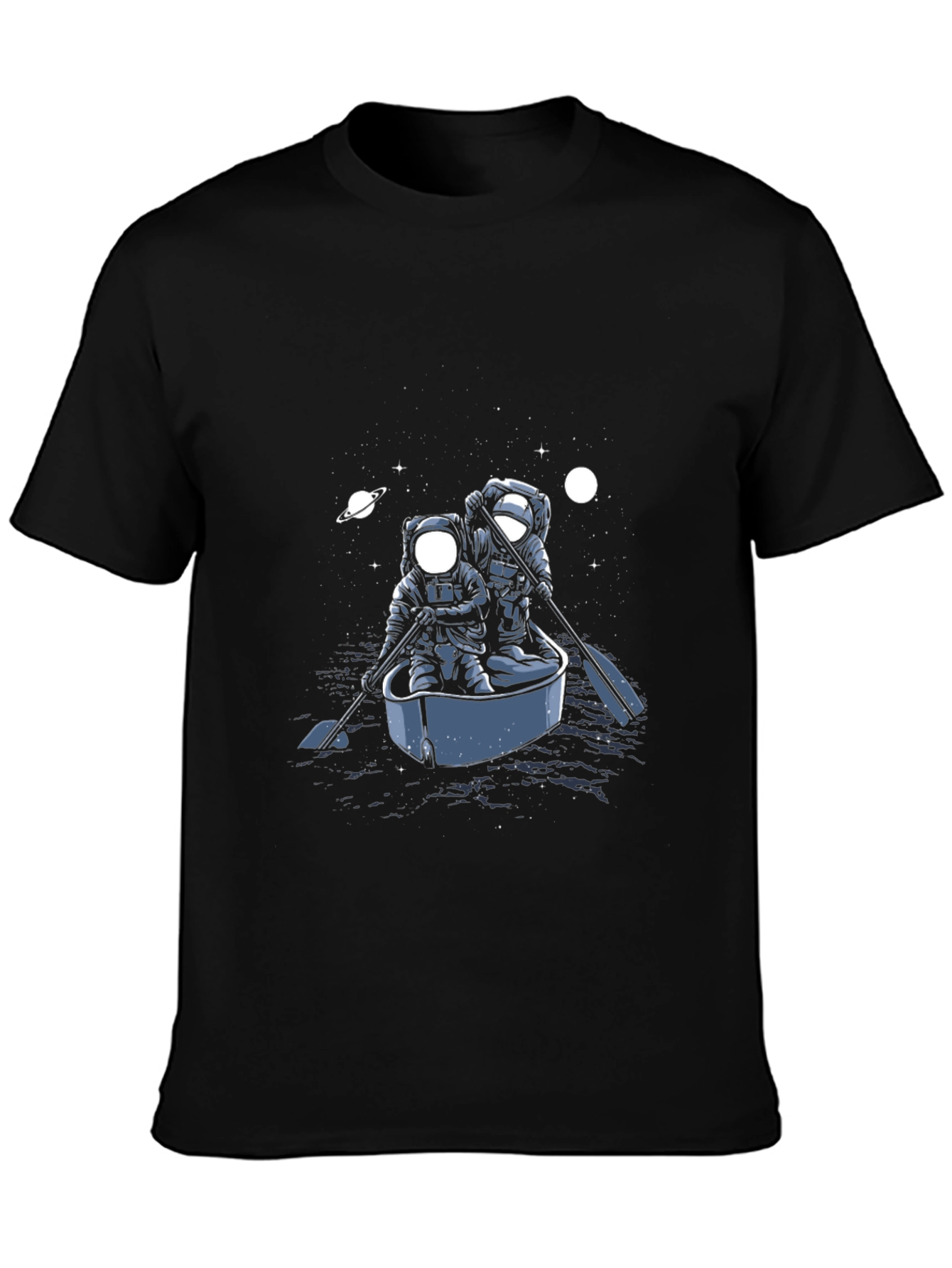 Astronaut Rowboat Graphic Tee - Space Adventure Shirt