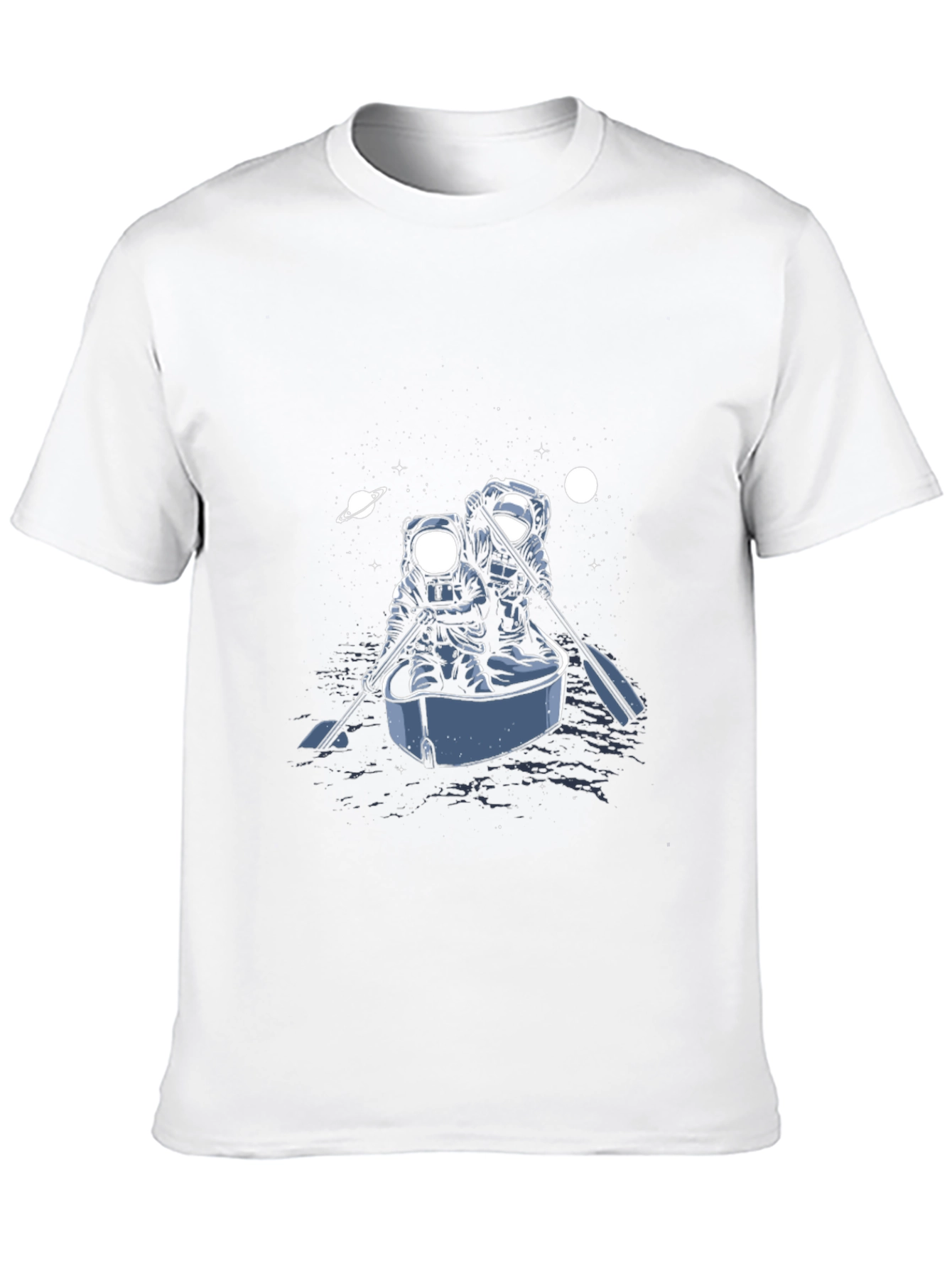 Astronaut Rowboat Graphic Tee - Space Adventure Shirt