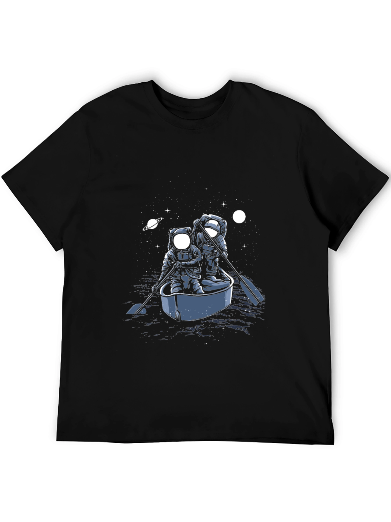 Astronaut Rowboat Graphic Tee - Space Adventure Shirt