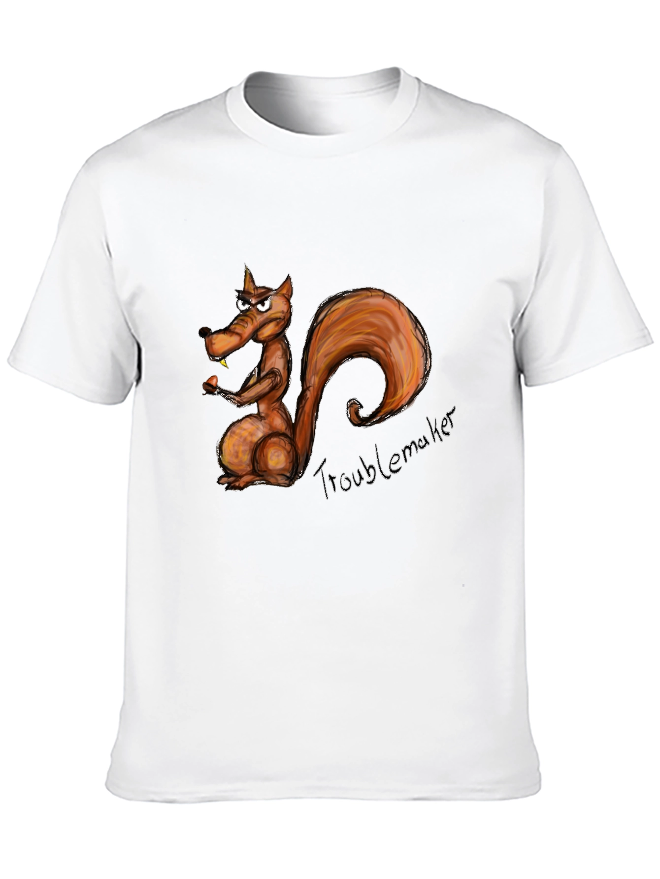 Troublemaker Squirrel Graphic Black T-Shirt