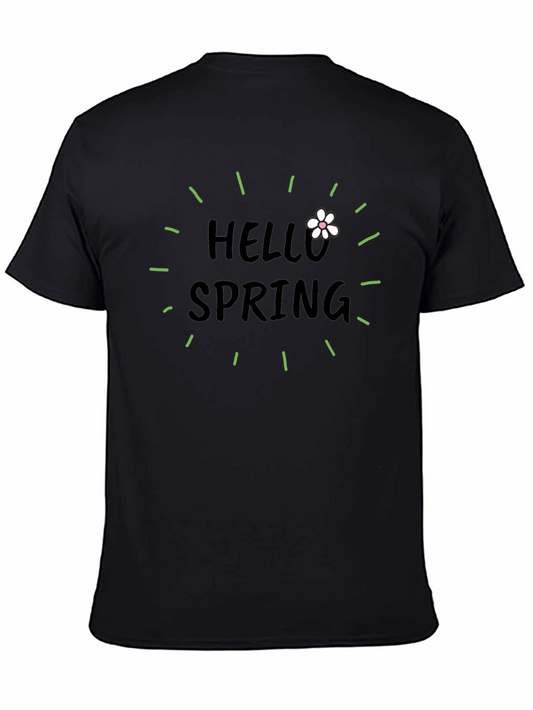Hello Spring T-Shirt - Black Graphic Tee