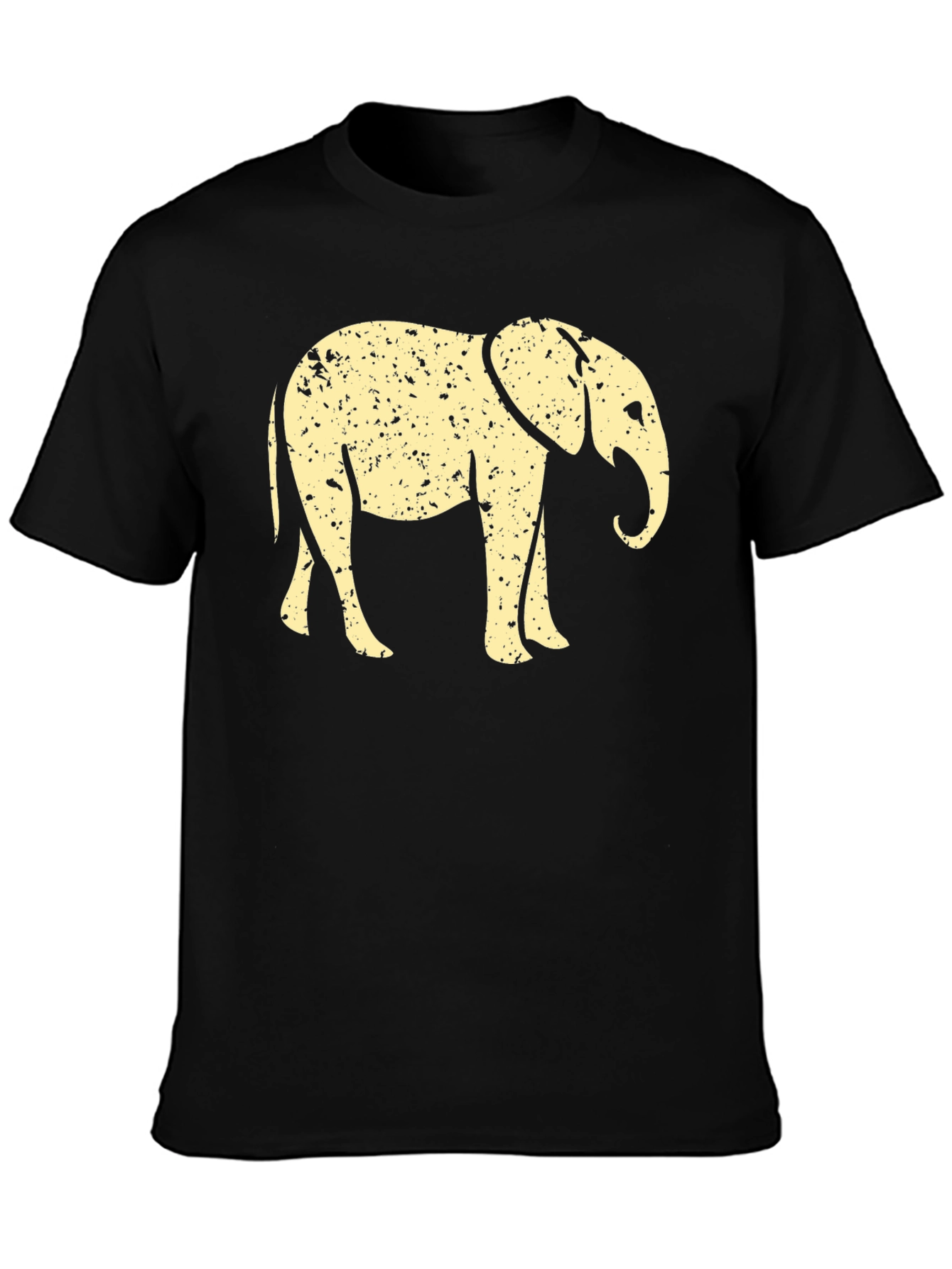 Elephant Graphic Tee - Mens Black Cotton T-Shirt