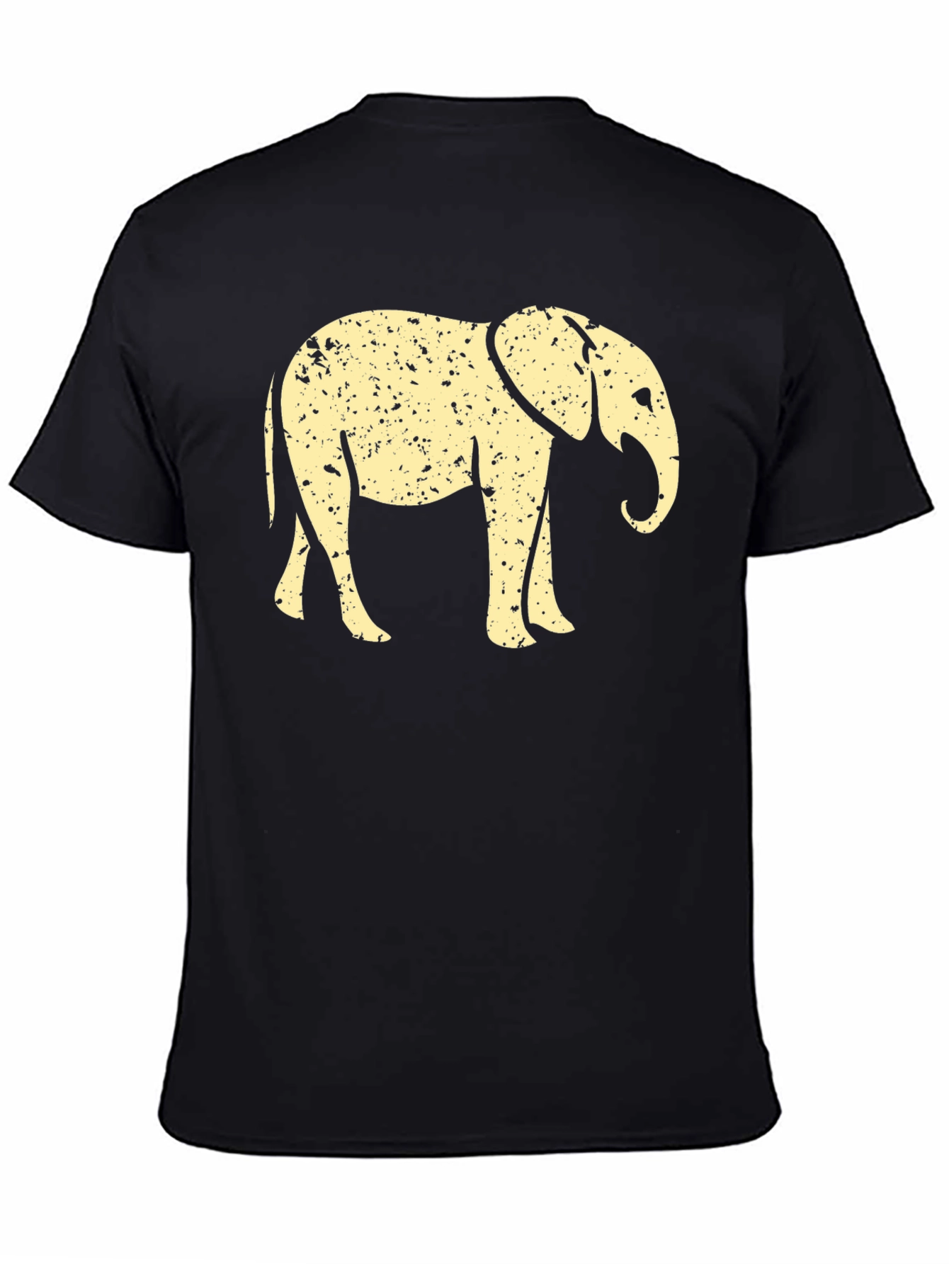 Elephant Graphic Tee - Mens Black Cotton T-Shirt