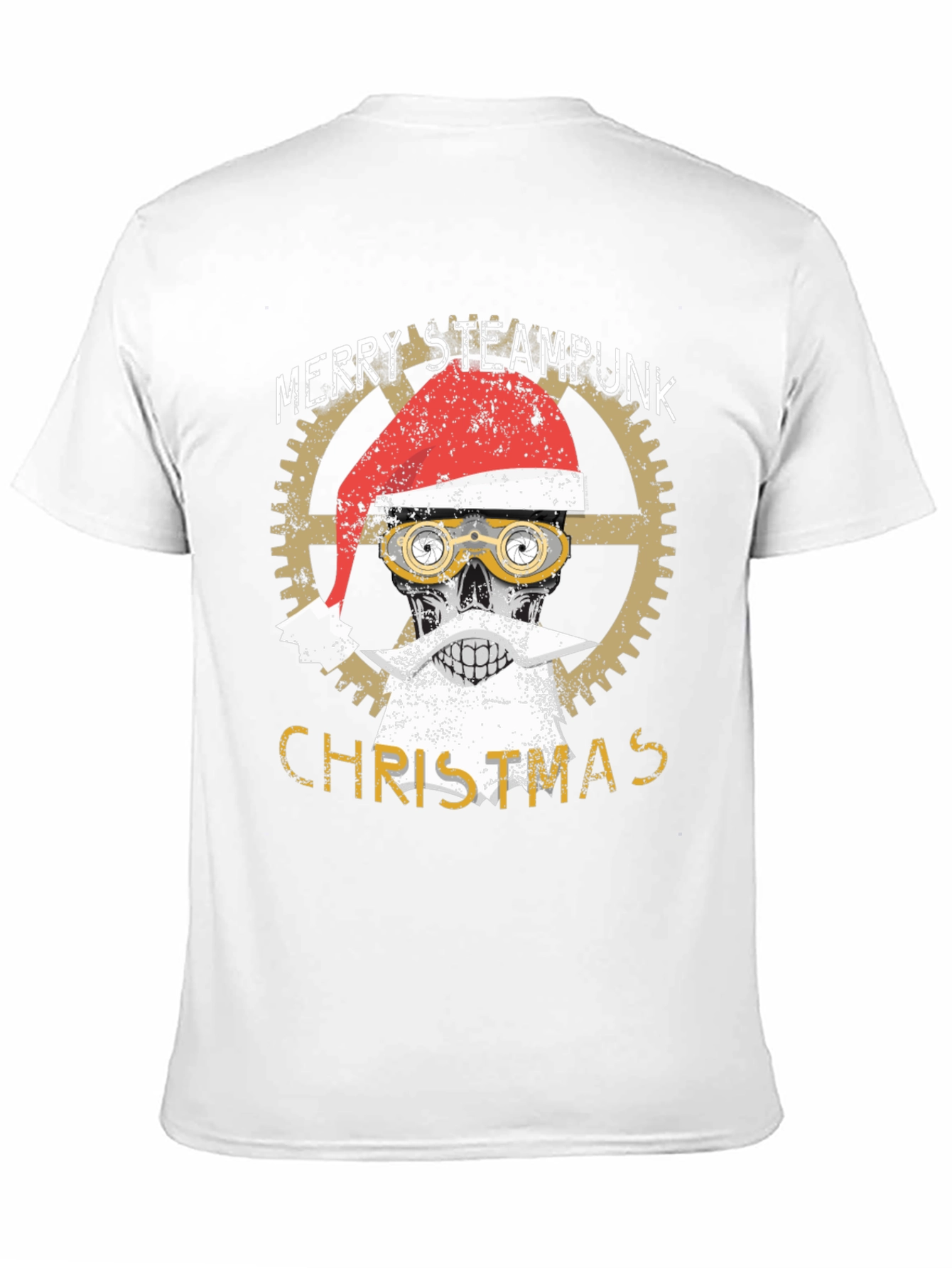 Steampunk Christmas Skull T-Shirt