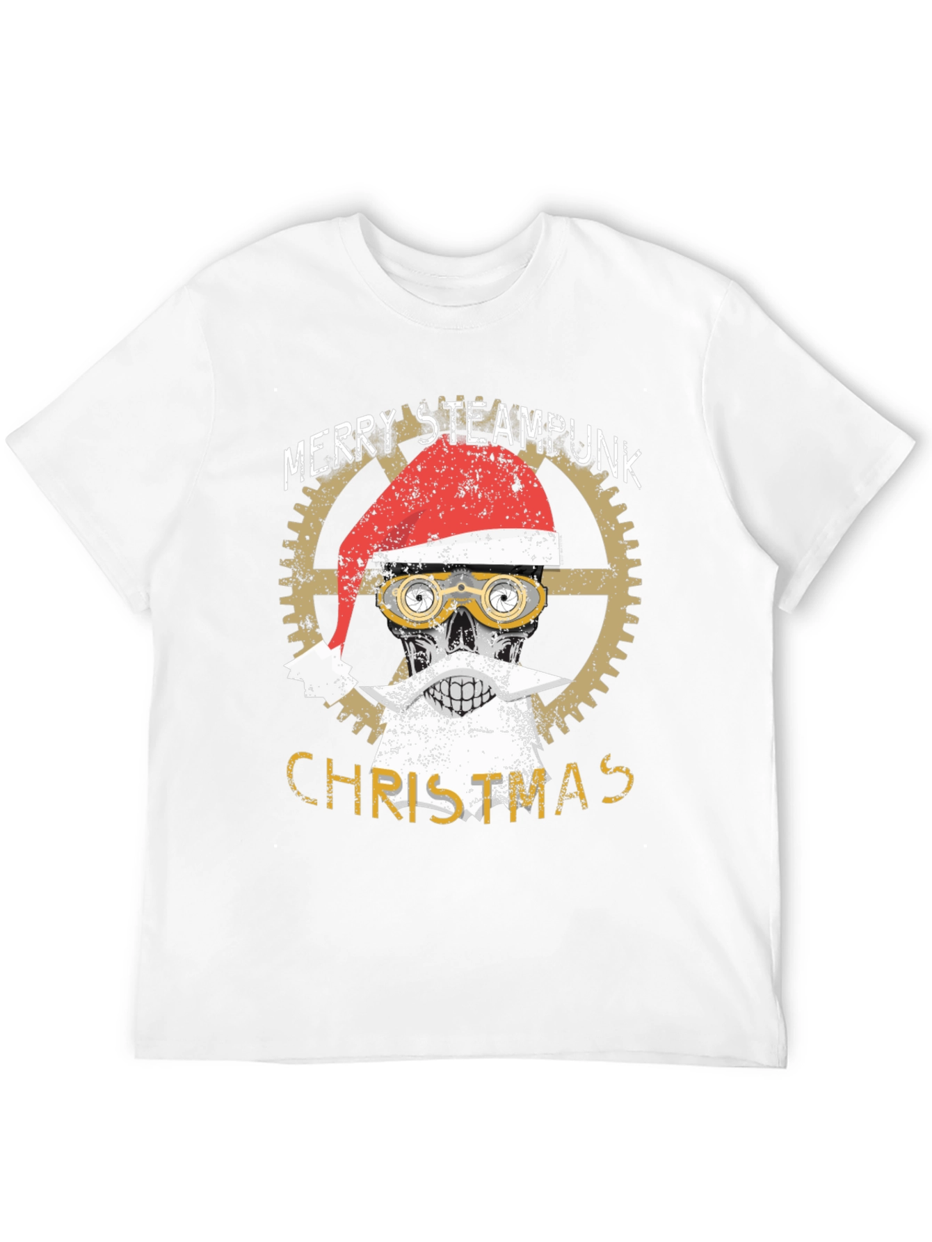Steampunk Christmas Skull T-Shirt