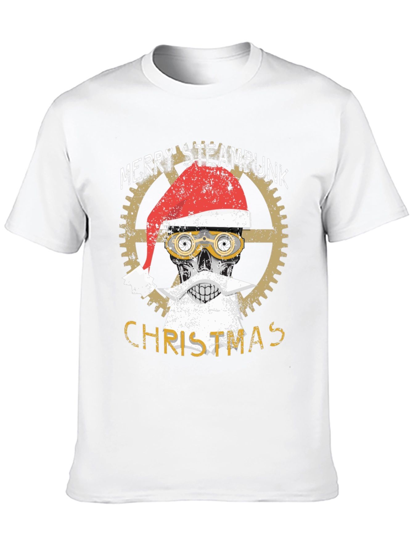 Steampunk Christmas Skull T-Shirt