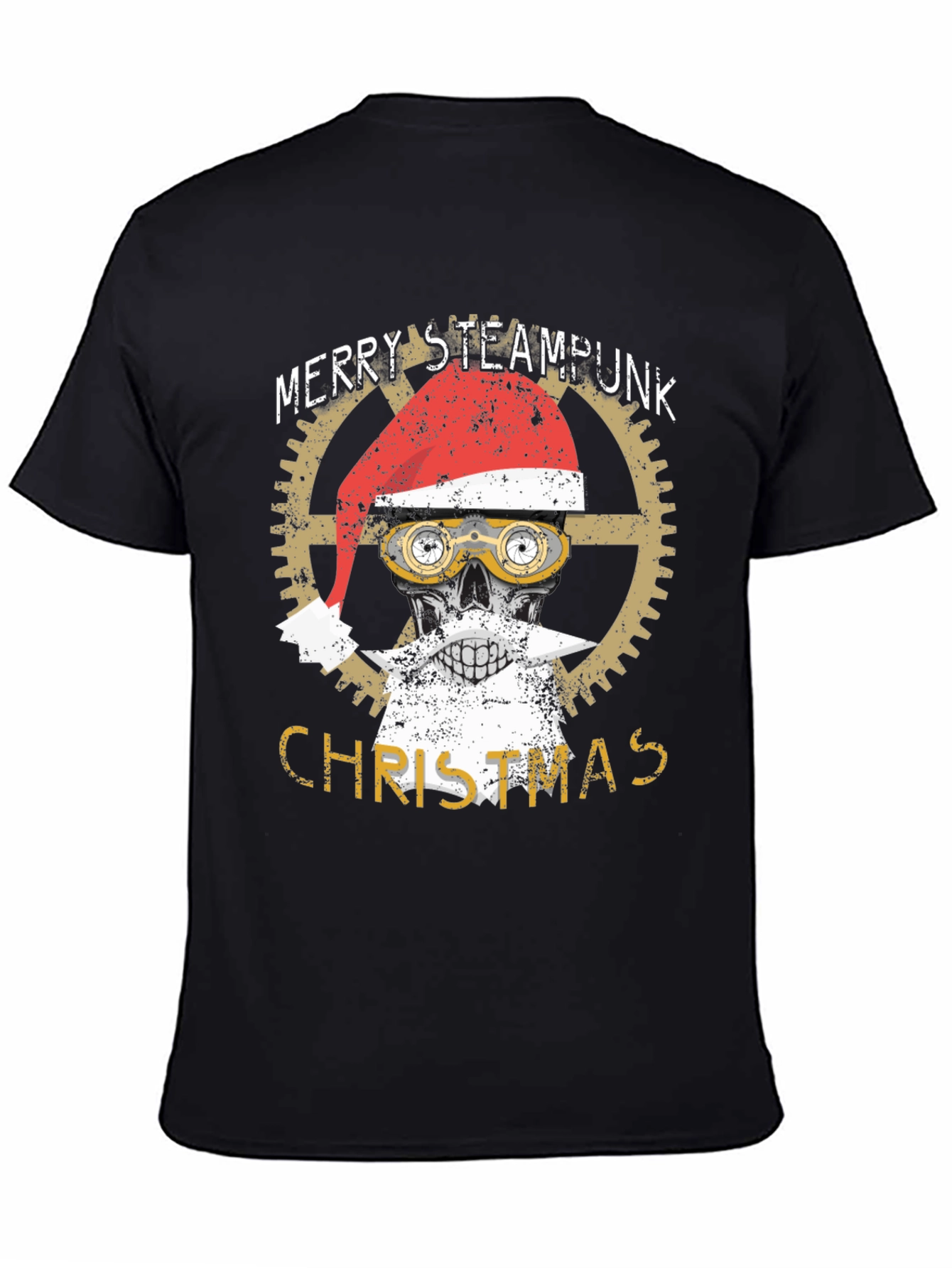 Steampunk Christmas Skull T-Shirt